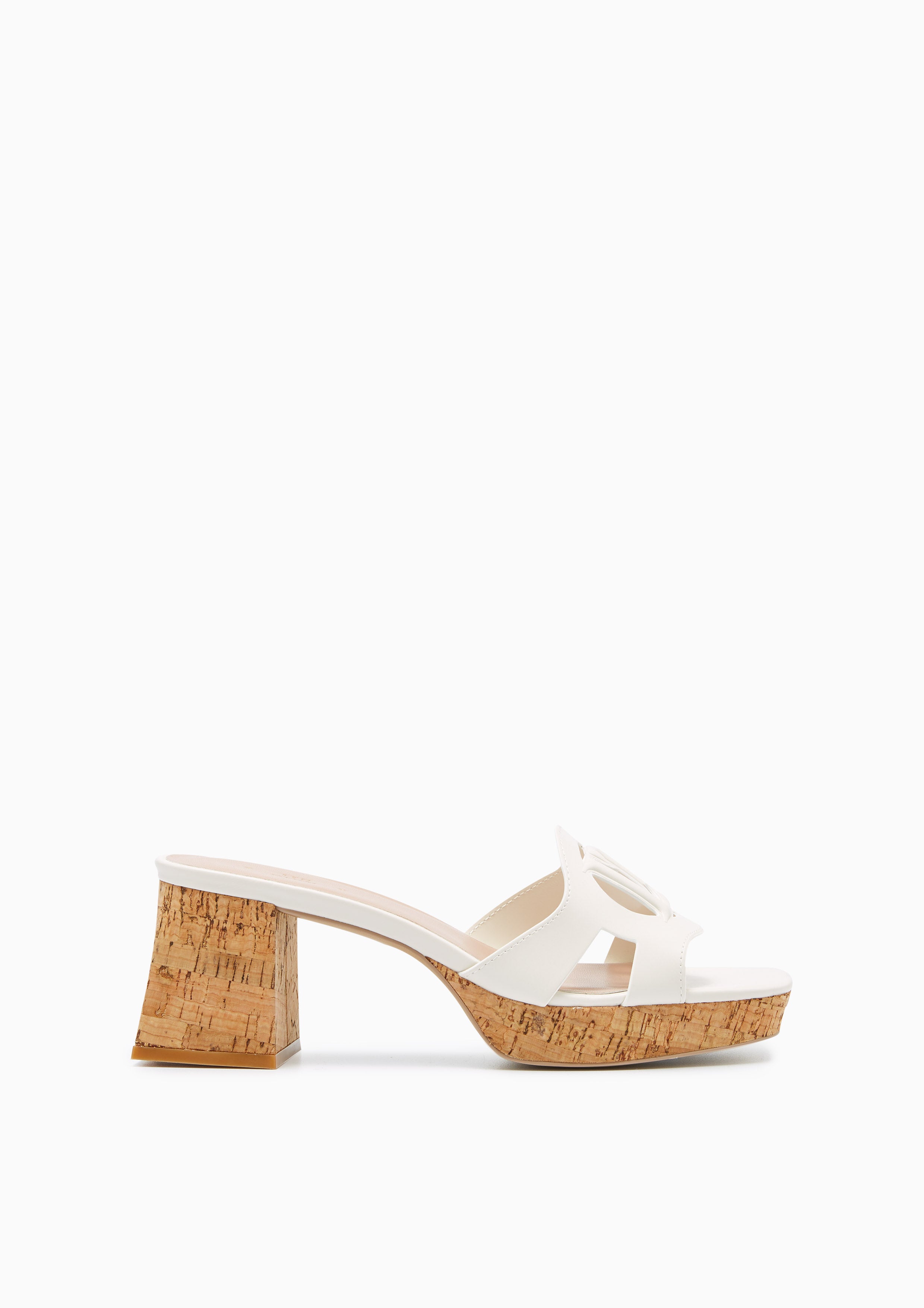 Candas Mid Heel Sandals Ivory