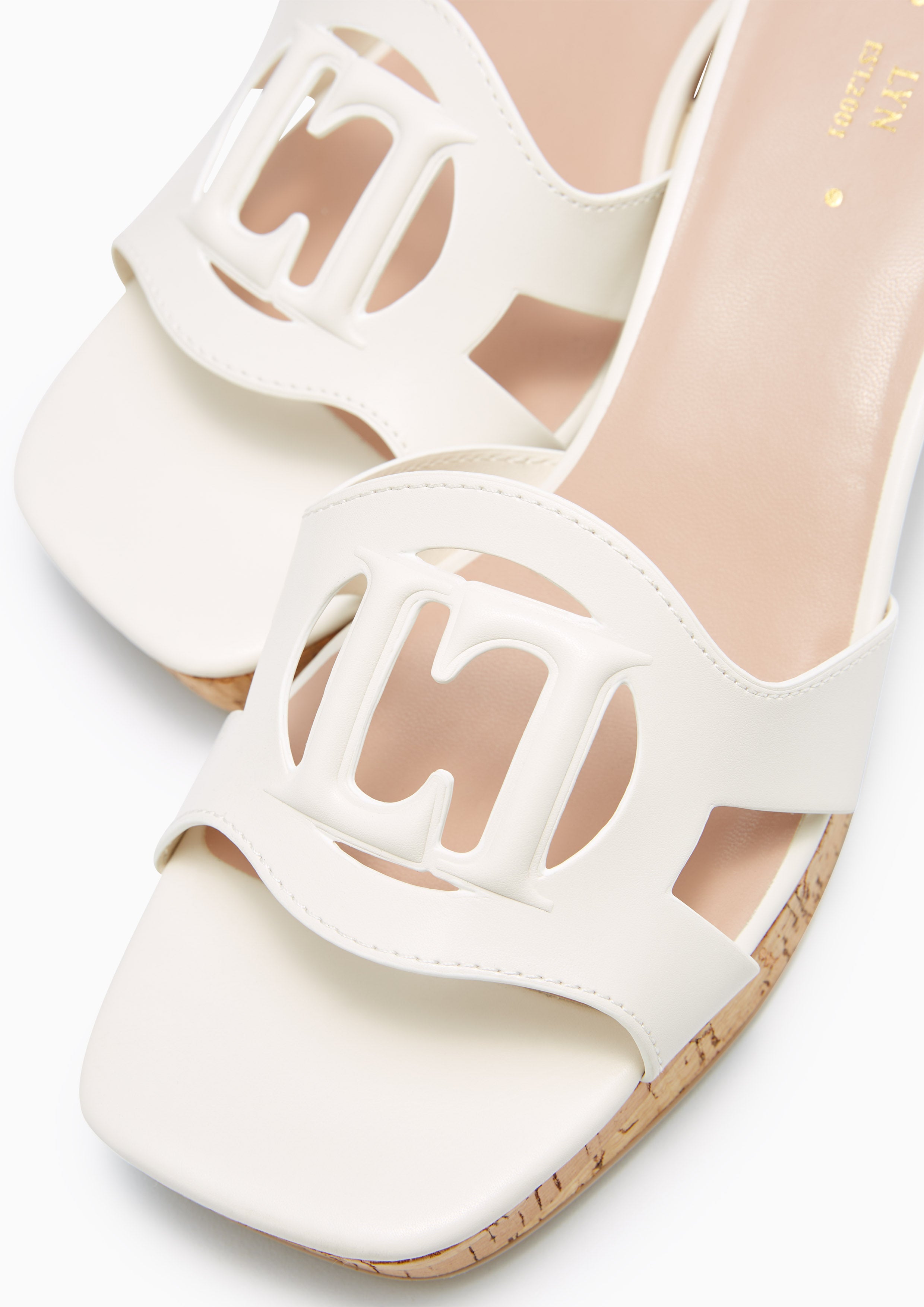 Candas Mid Heel Sandals Ivory