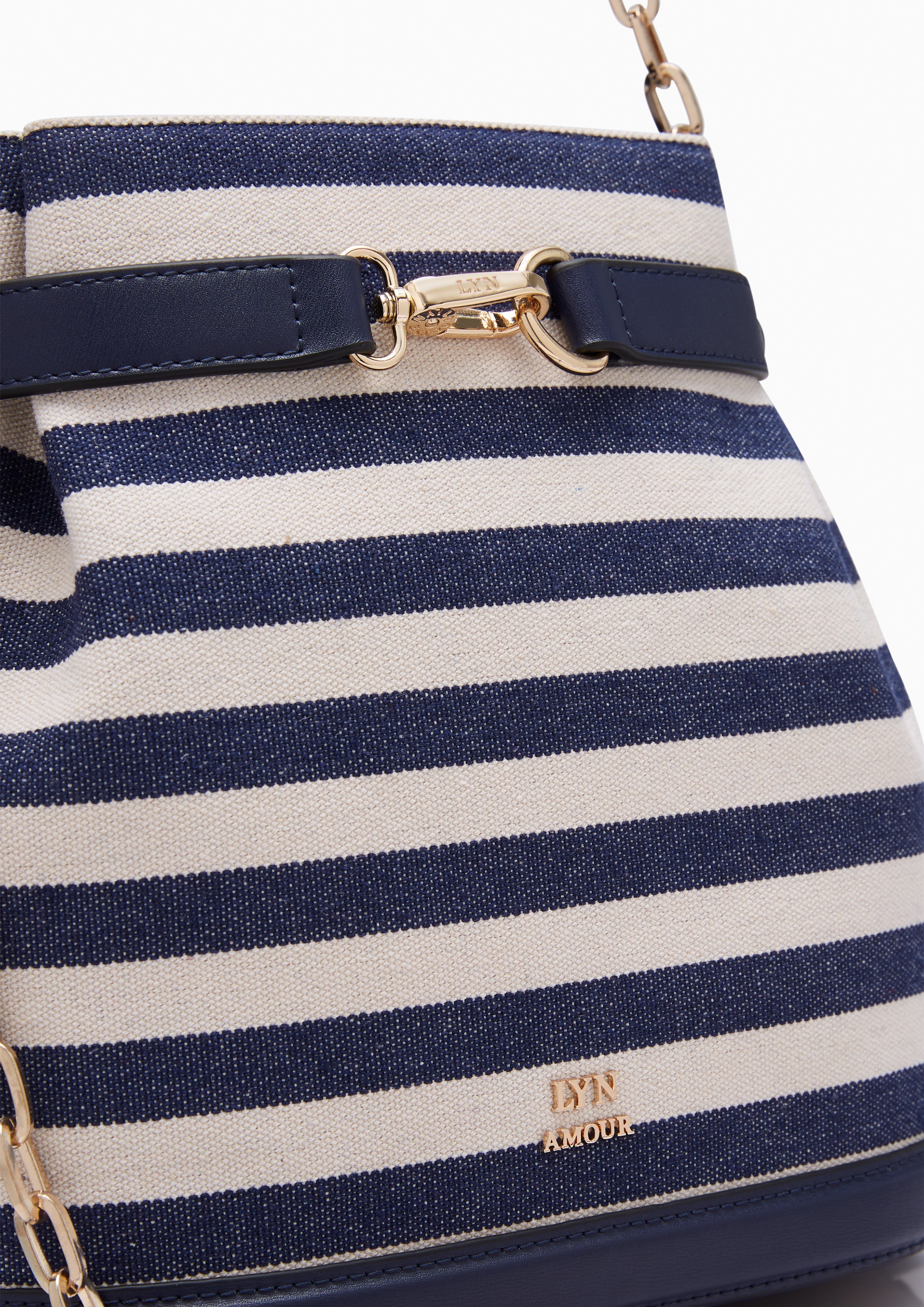 Maria Striped S Bucket Bag Navy