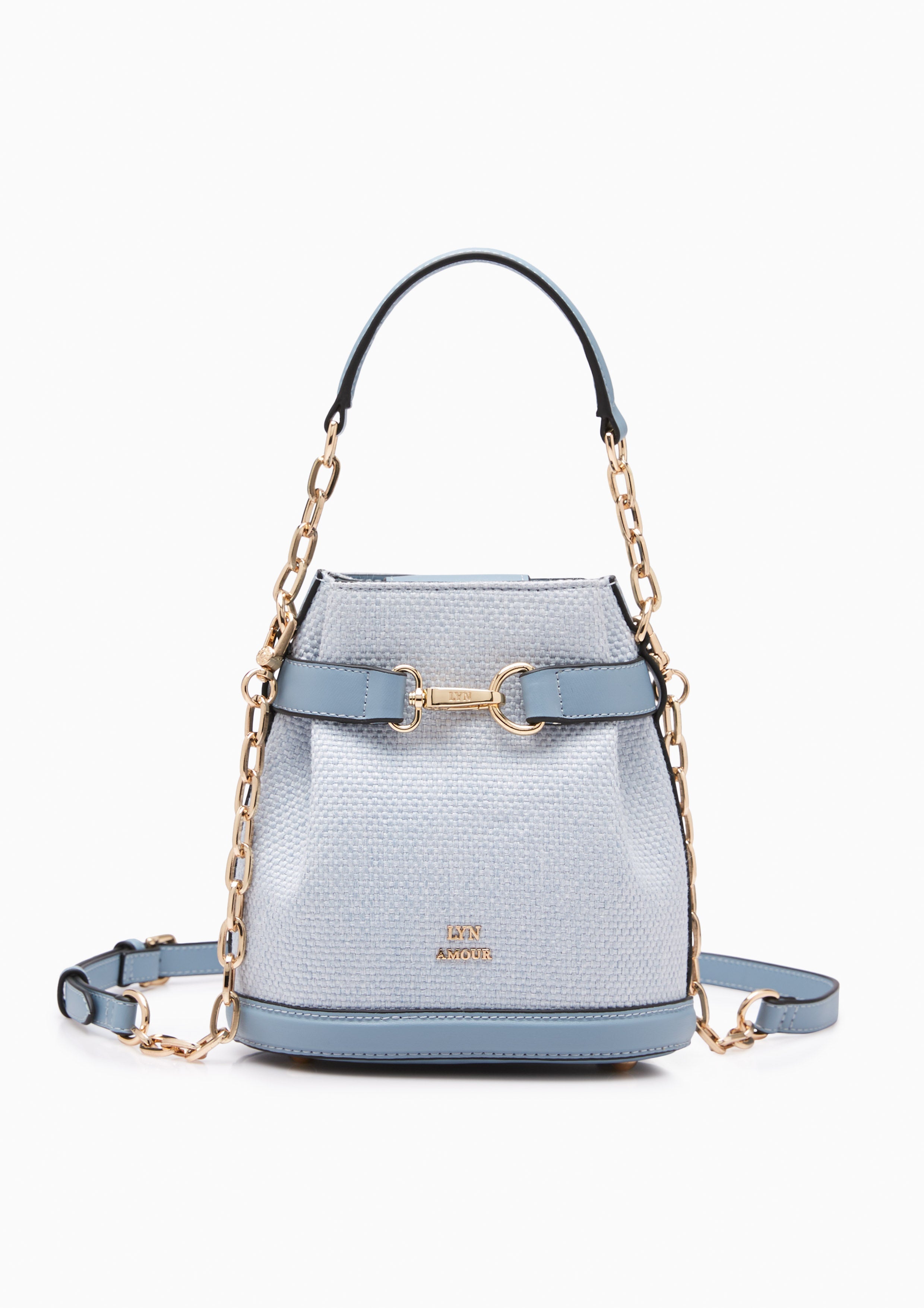 Maria Canvas Mini Bucket Bag Light Blue