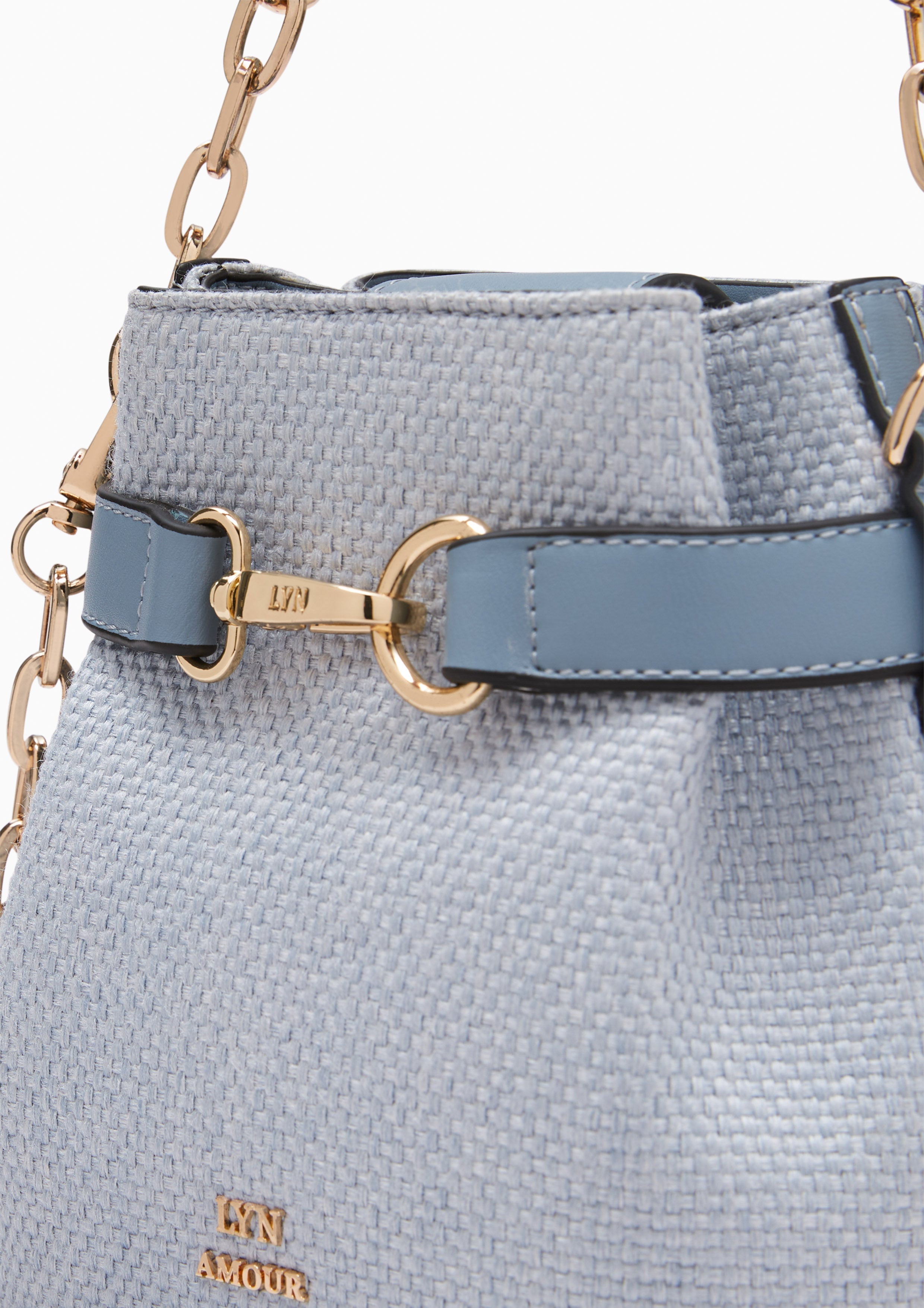 Maria Canvas Mini Bucket Bag Light Blue