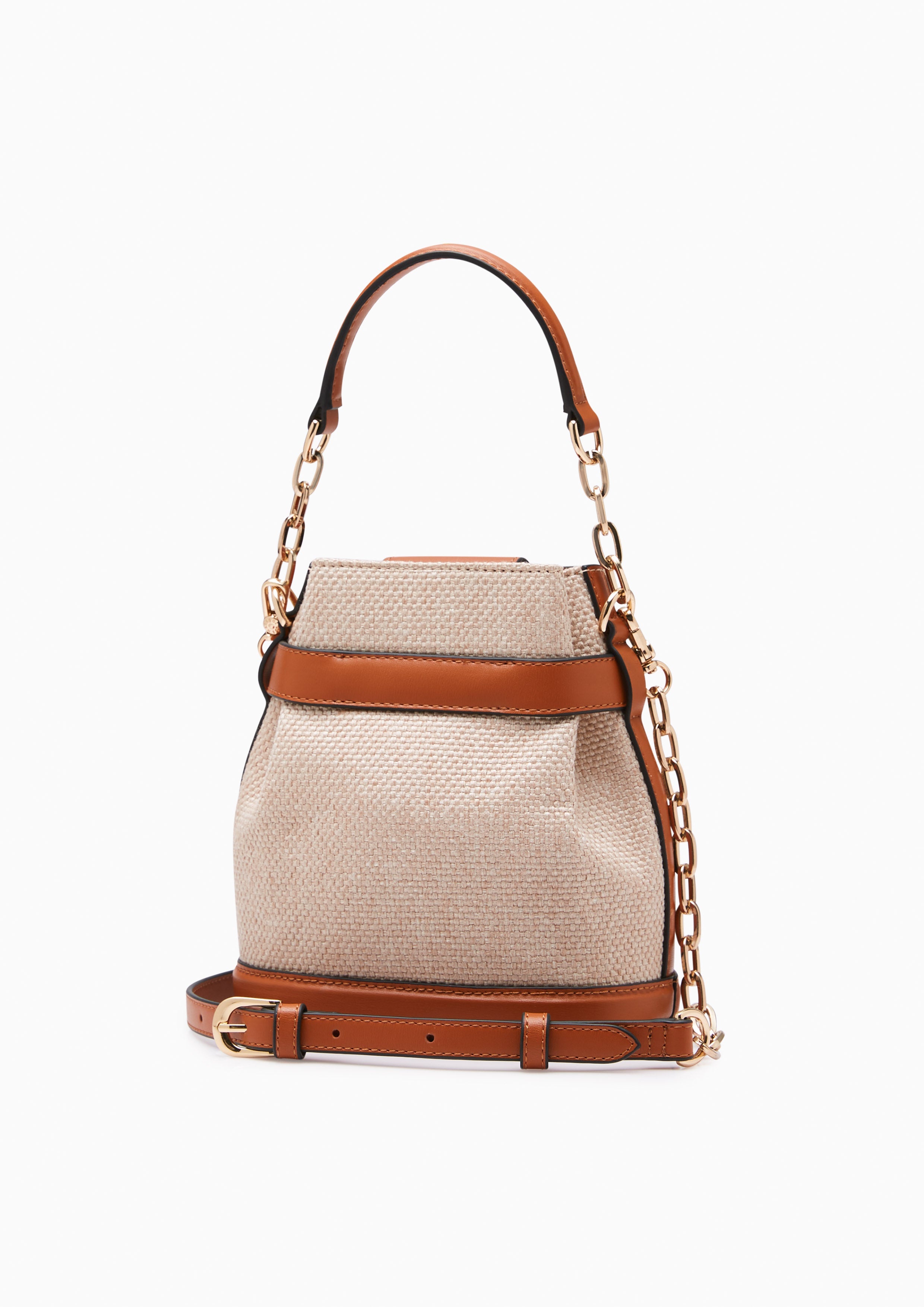 Maria Canvas Mini Bucket Bag Brown