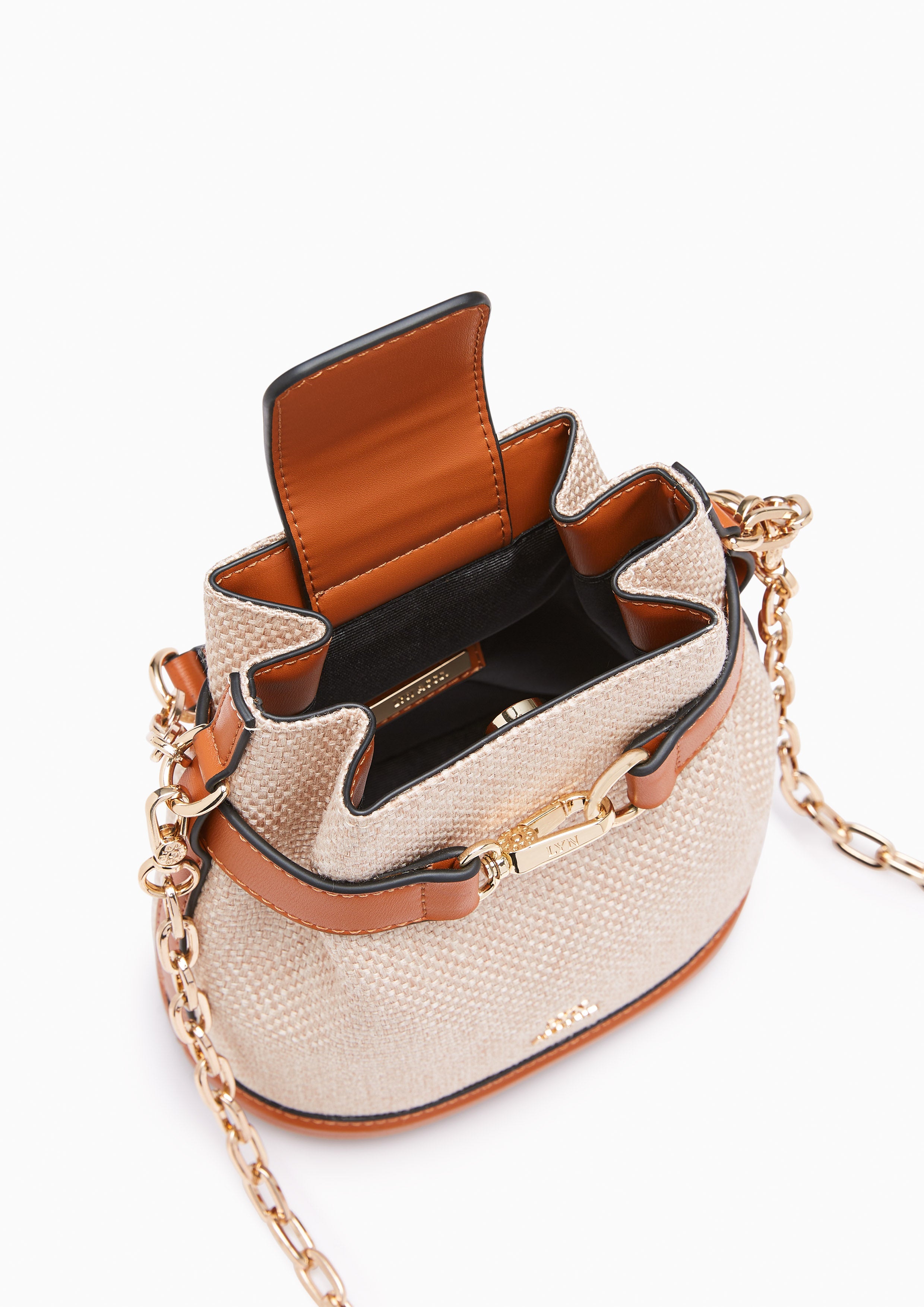 Maria Canvas Mini Bucket Bag Brown