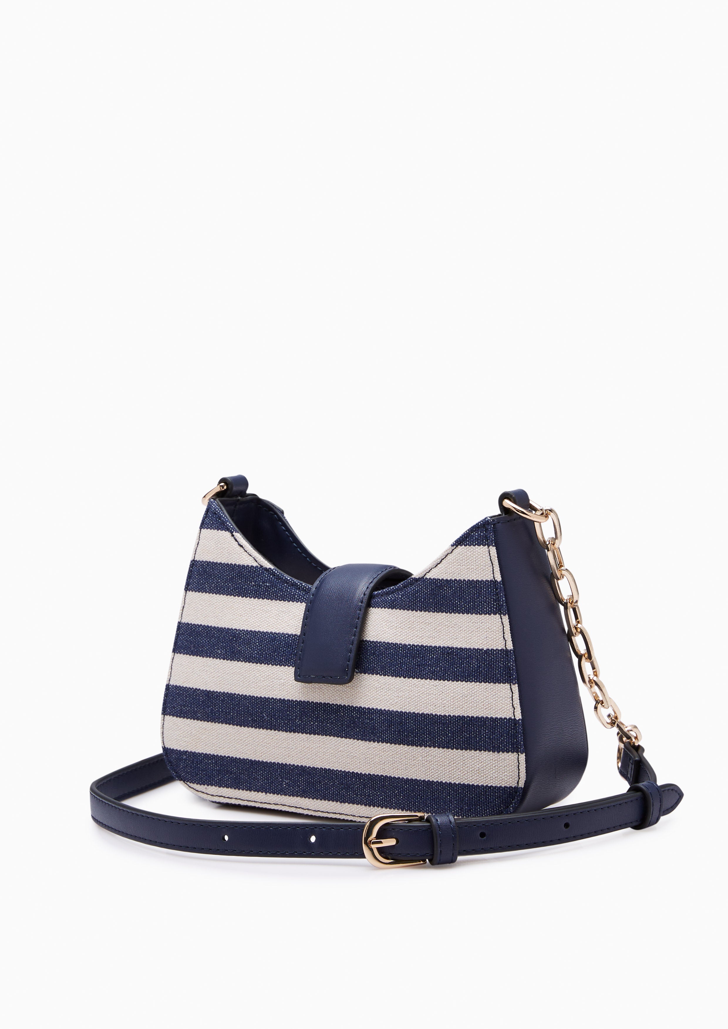 Maria Striped Mini Crossbody Bag Navy