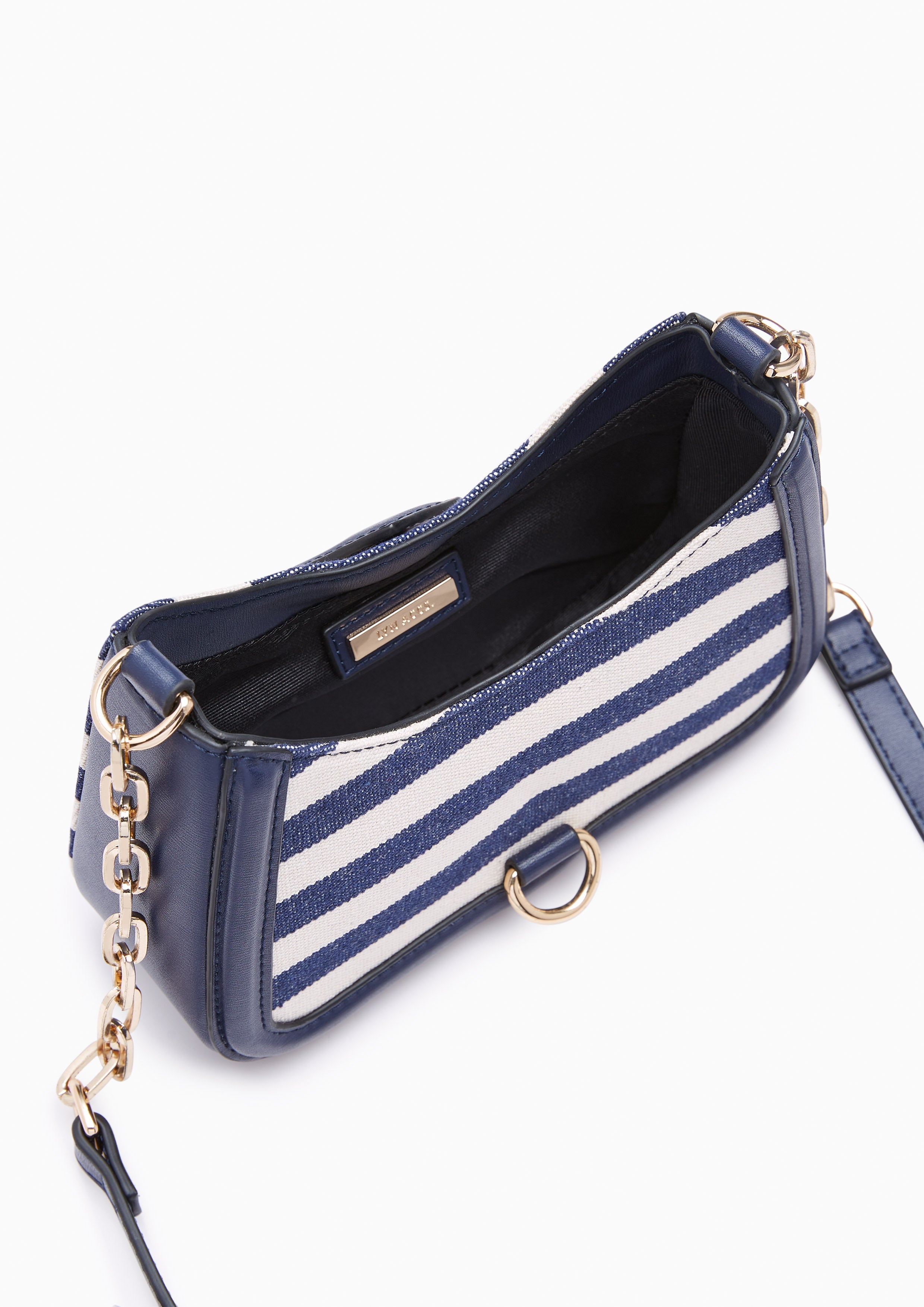 Maria Striped Mini Crossbody Bag Navy