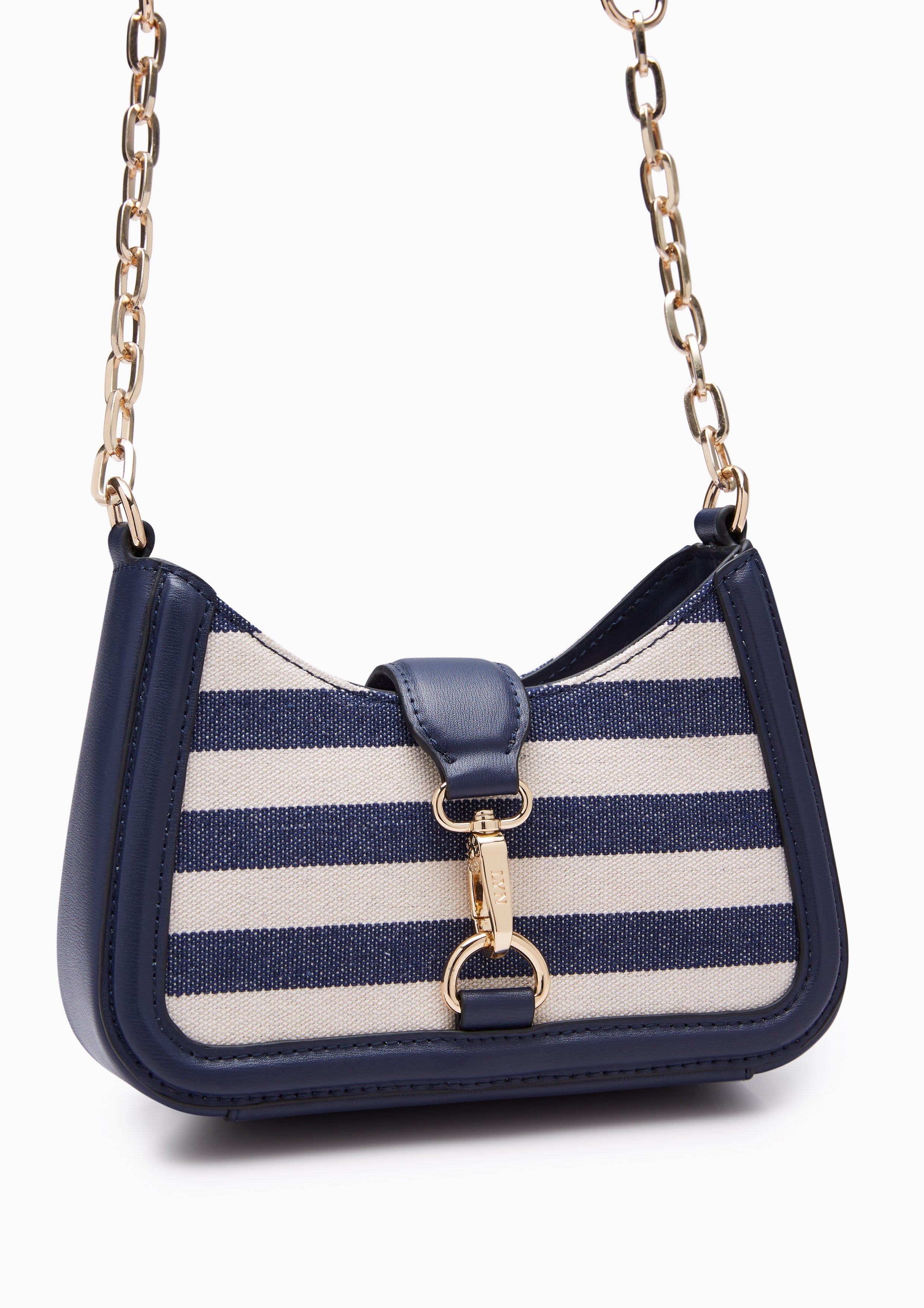 Maria Striped Mini Crossbody Bag Navy