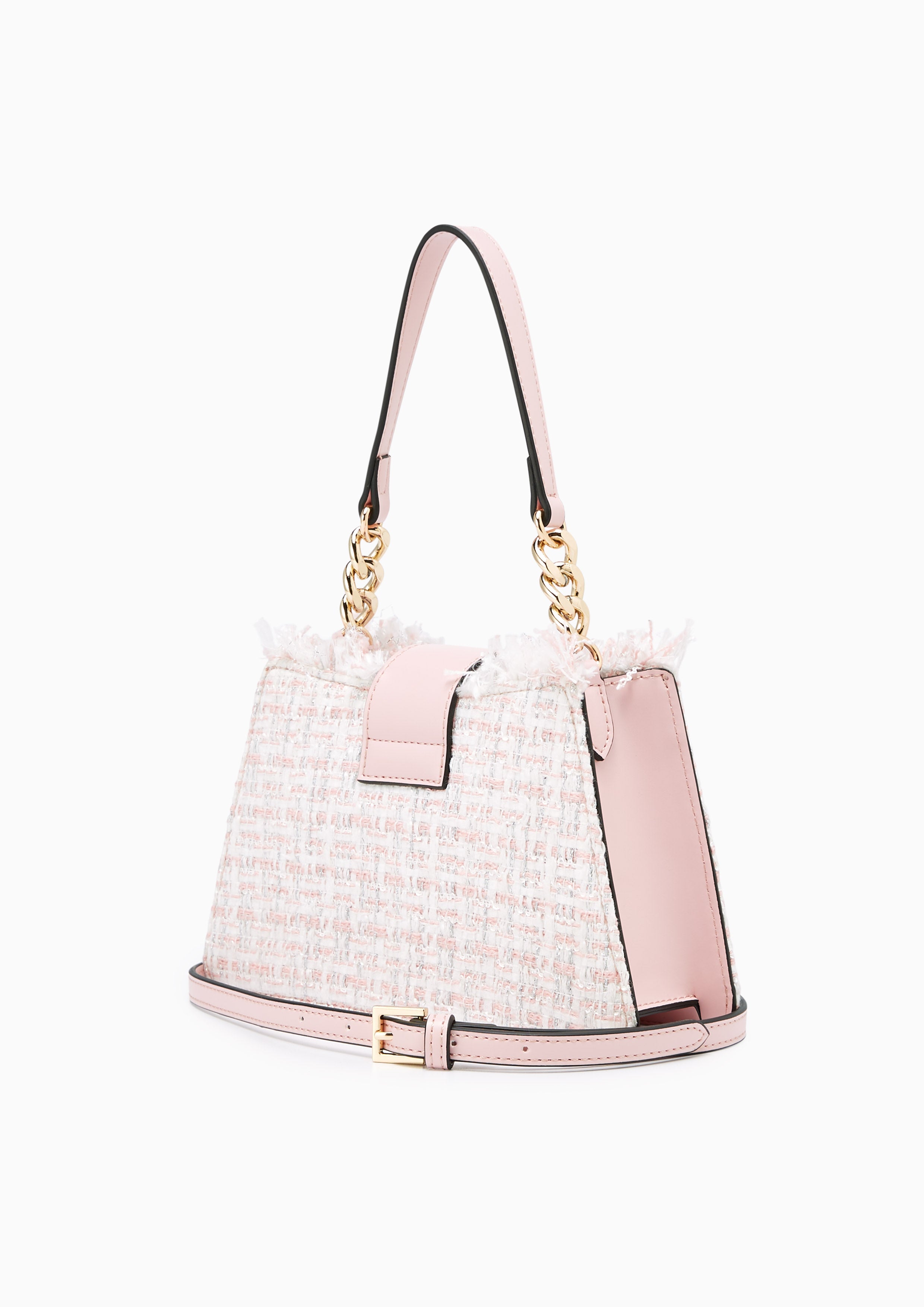 Twilla Tweed Plain Crossbody Bag Pink