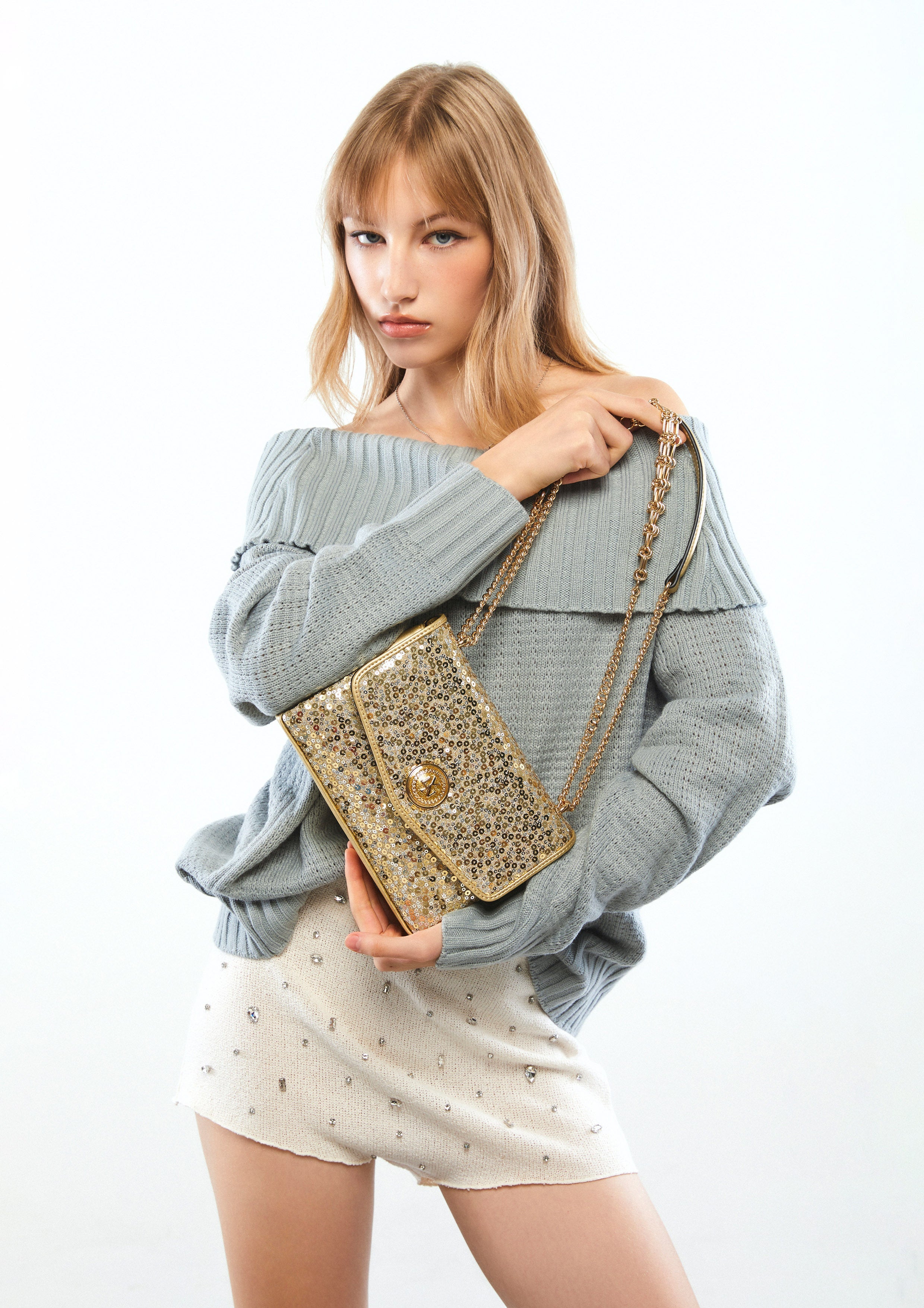 Serena Ii Sequin Crossbodybag Gold