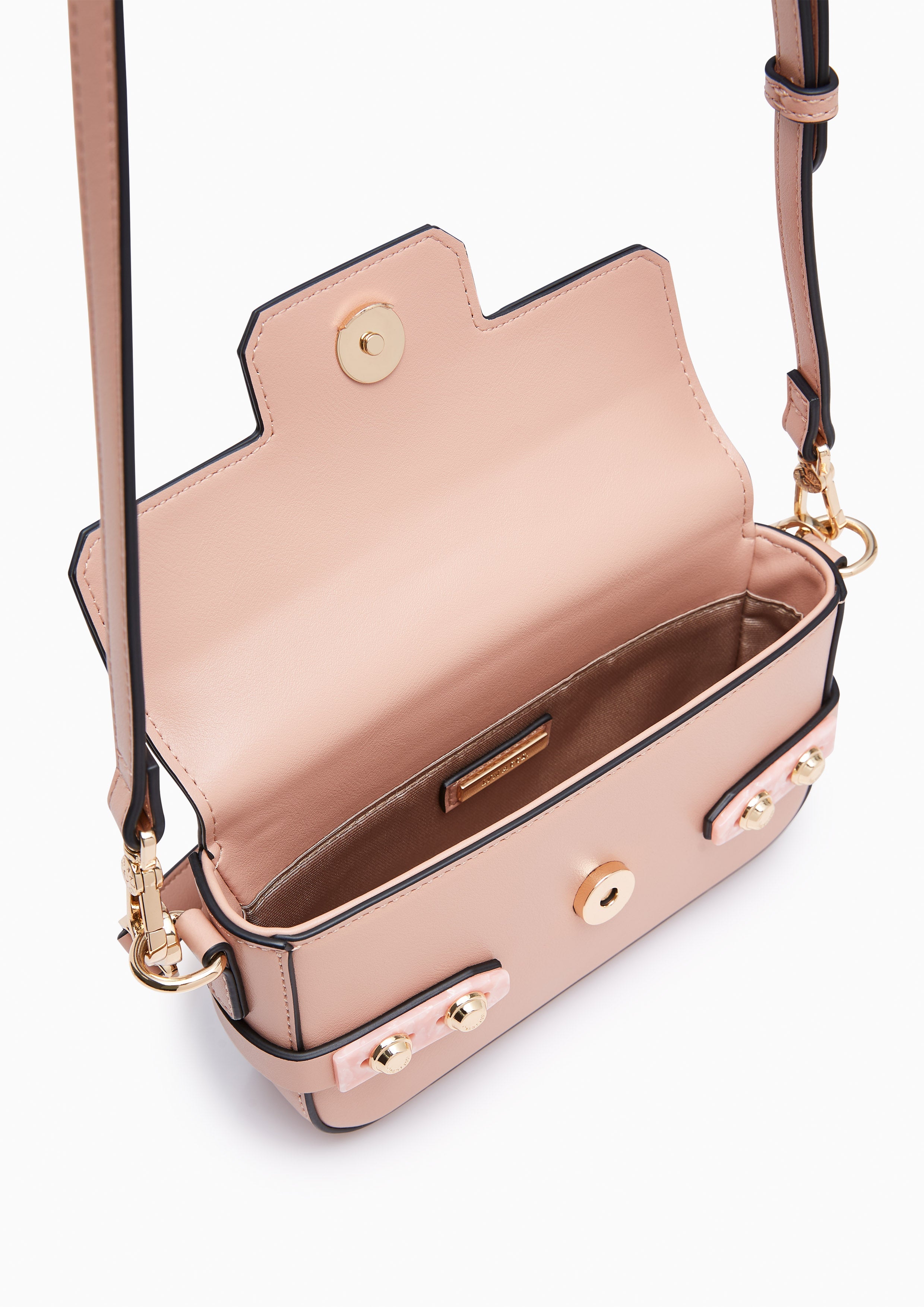 Fineness Marble Mini Crossbody Bag Nude