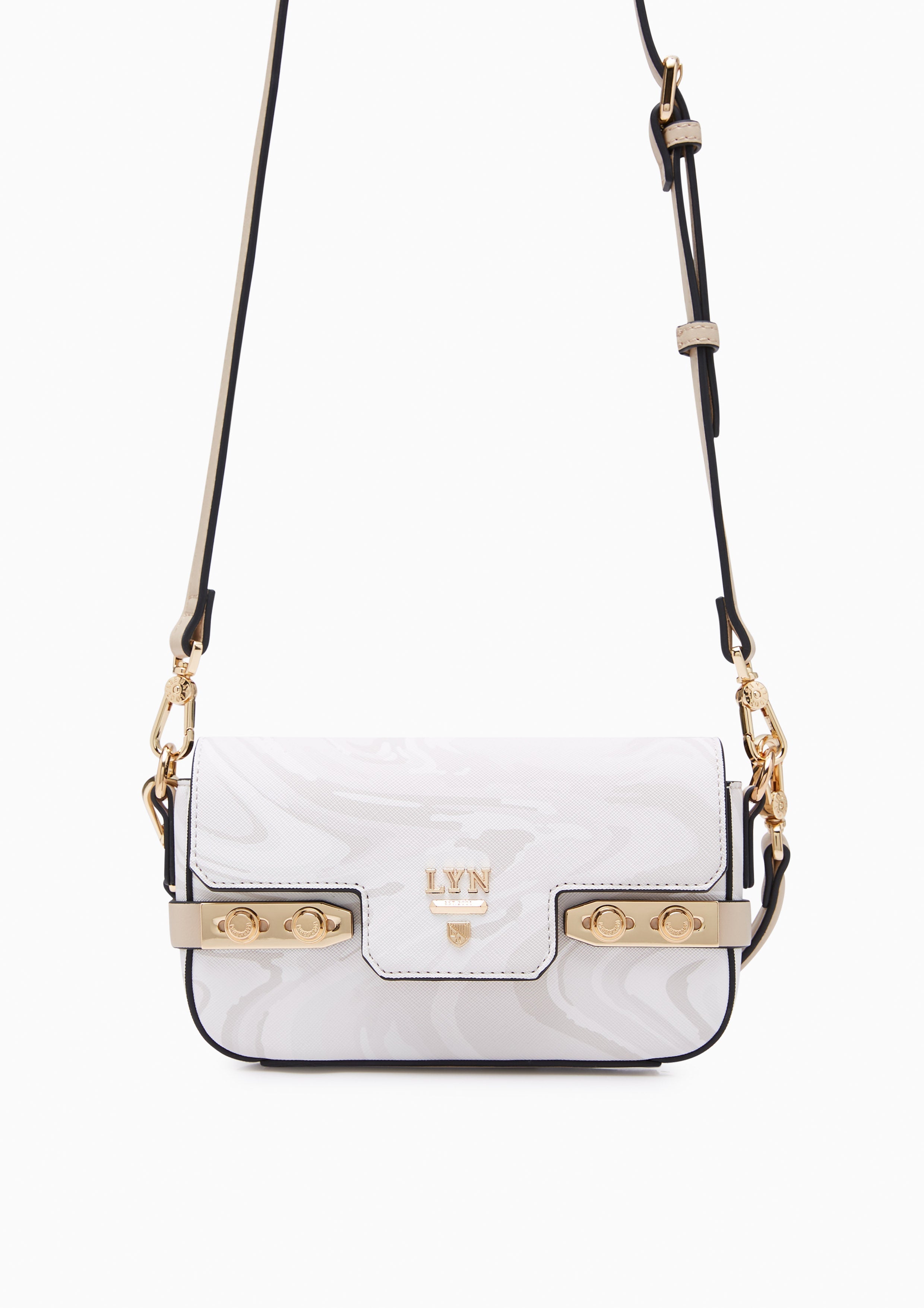 Fineness Marble Mini Crossbody Bag Printed Beige