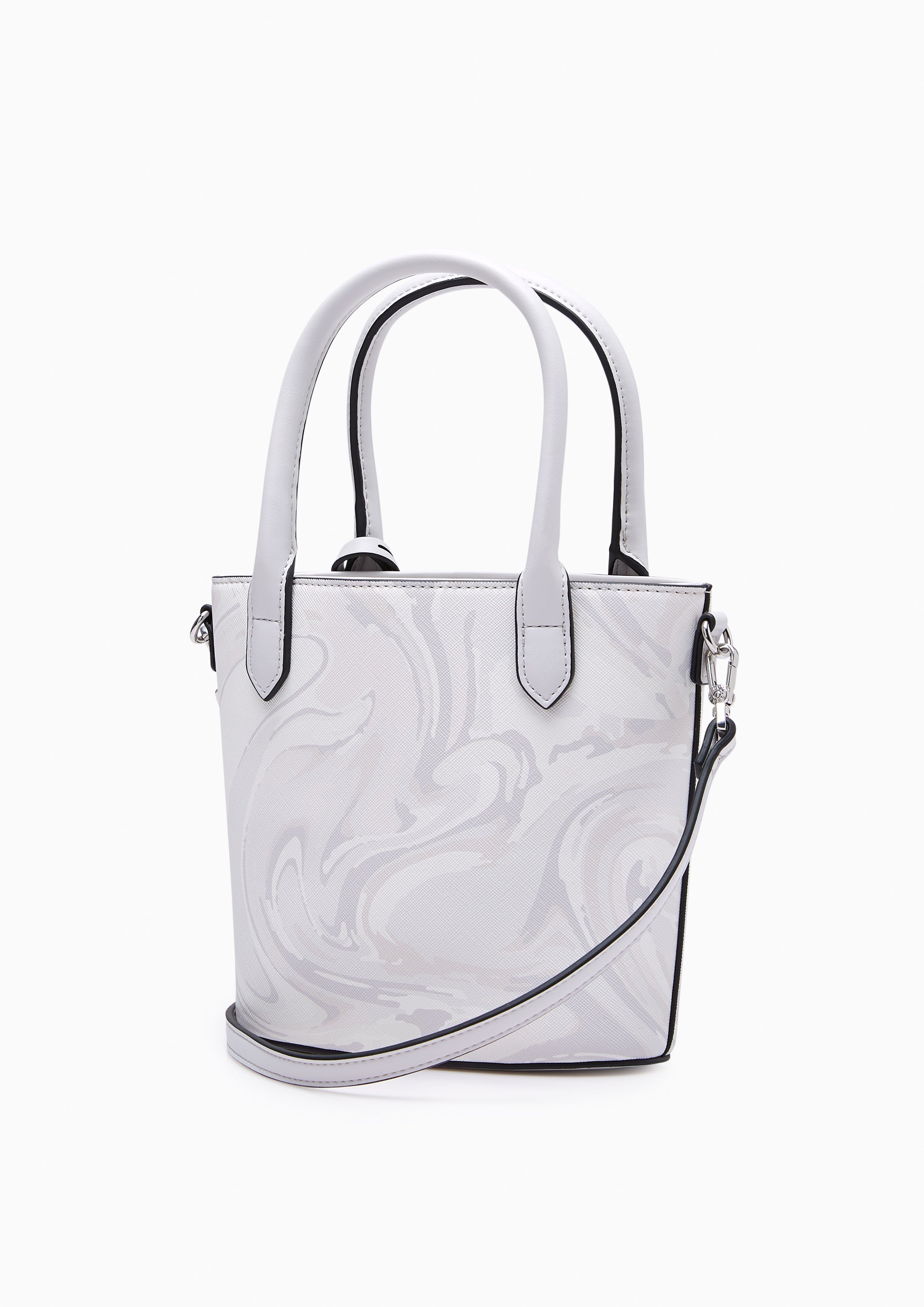 Re-Edit Marble Mini Tote Bag Light Grey