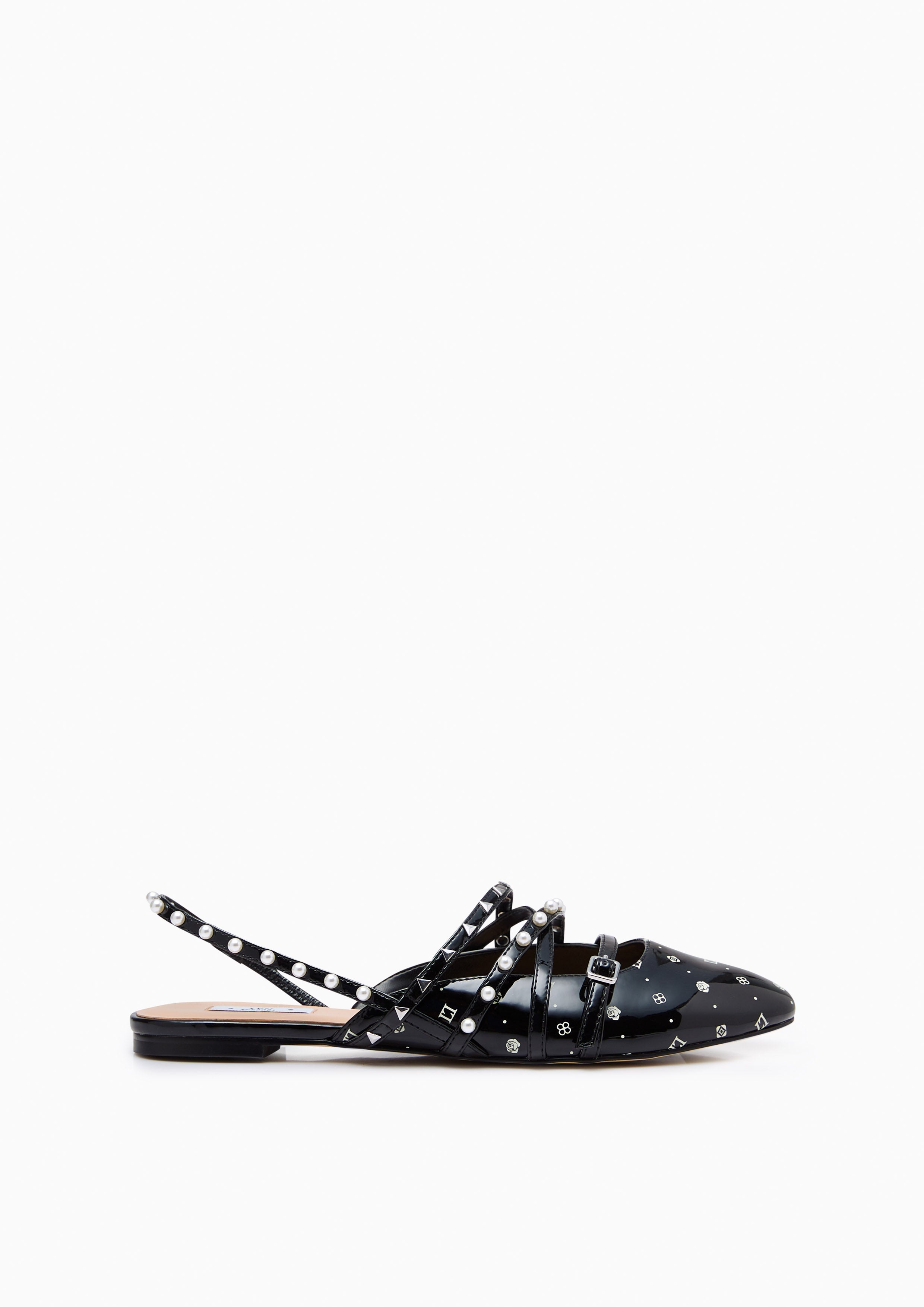 Kara Flat Slingbacks Black