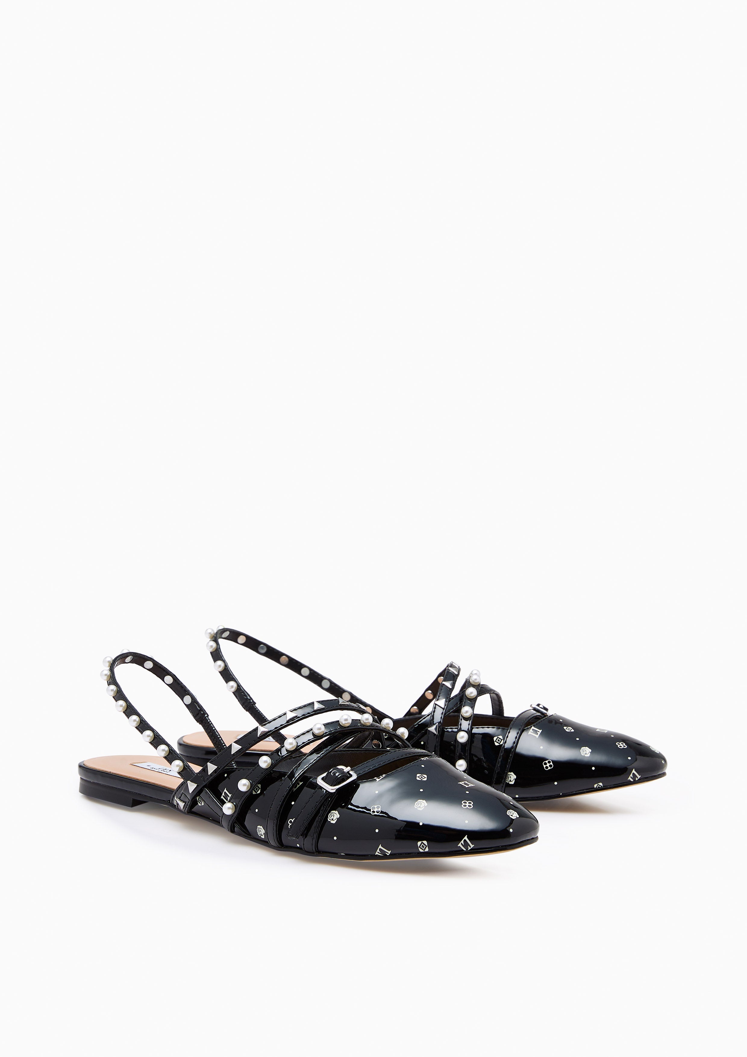 Kara Flat Slingbacks Black