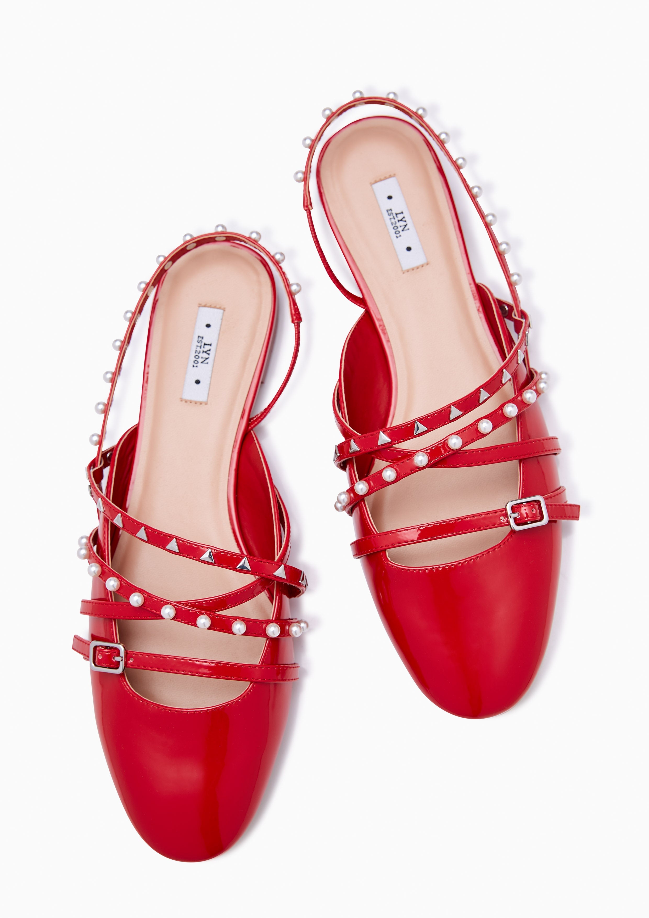 Kara Flat Slingbacks Red