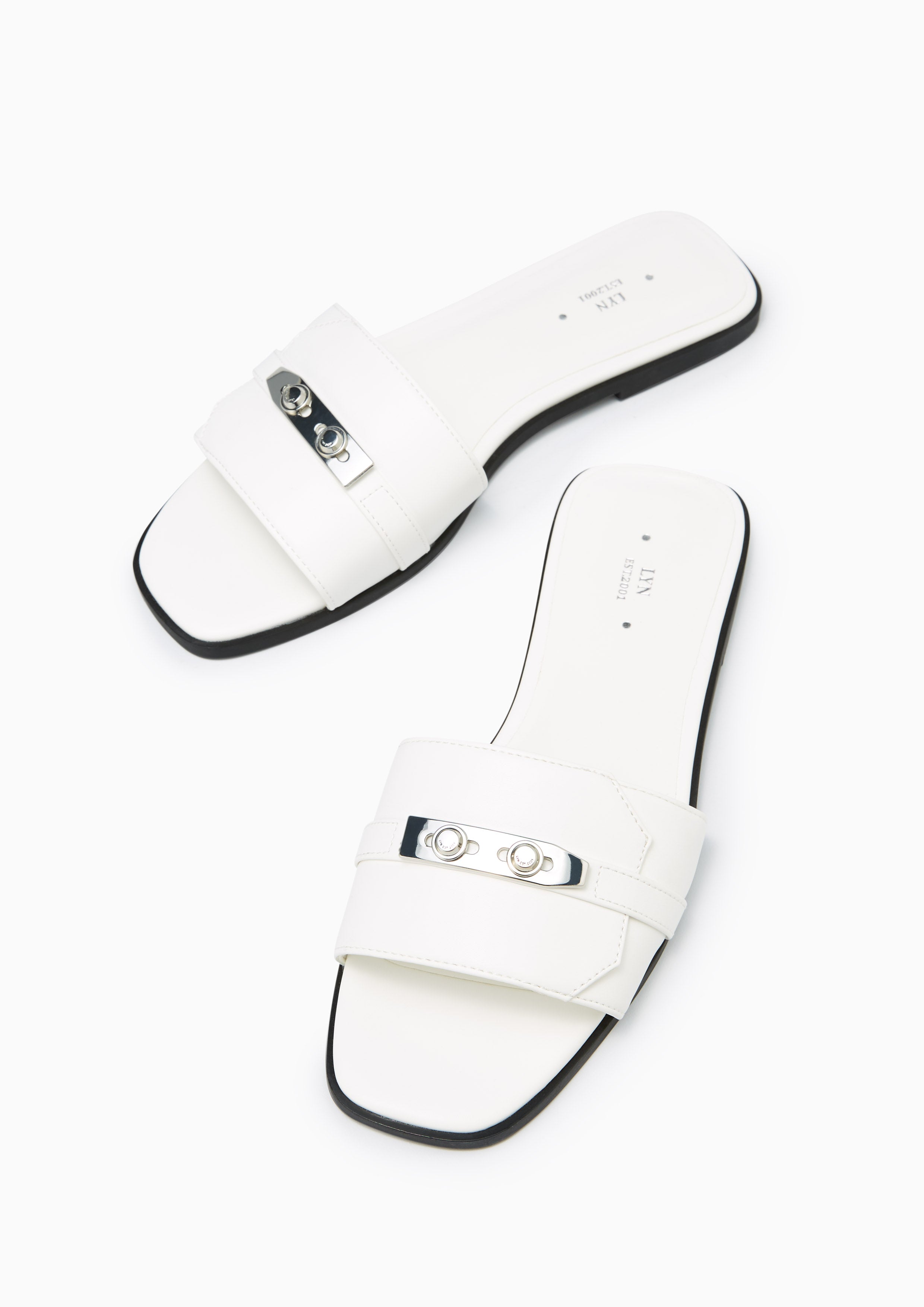 Master Flat Sandals White