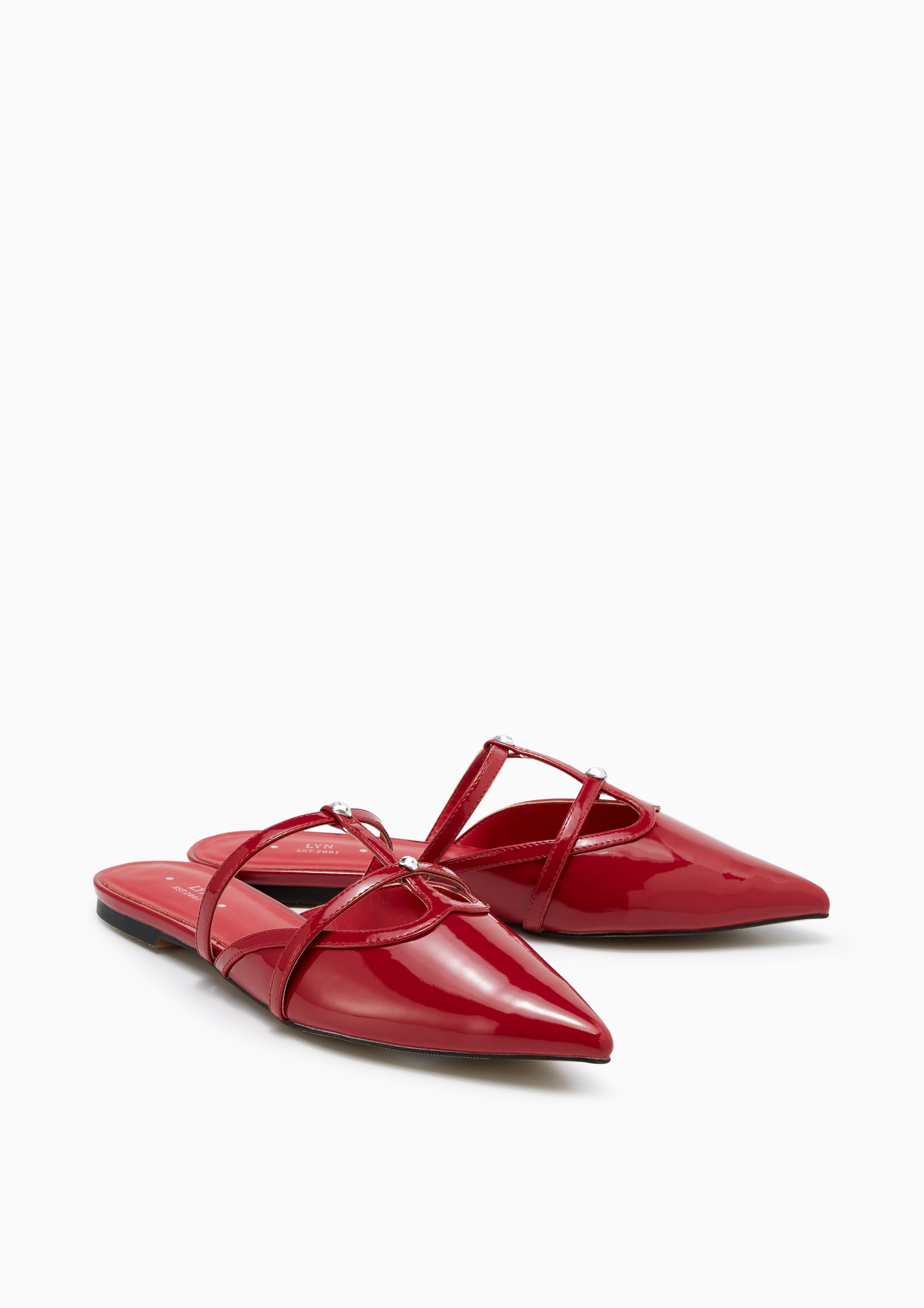 Semika Patent Sandals Red