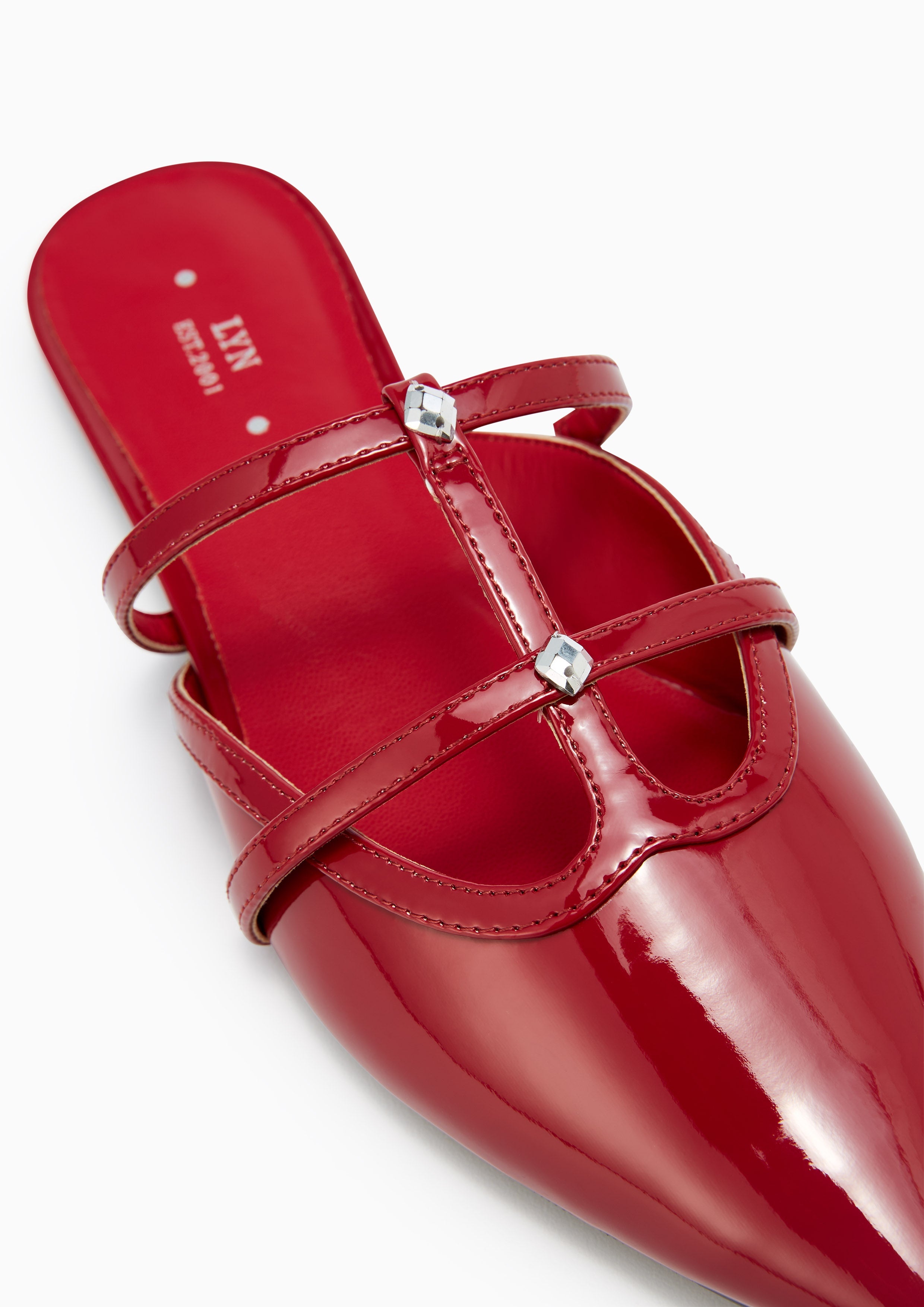 Semika Patent Sandals Red