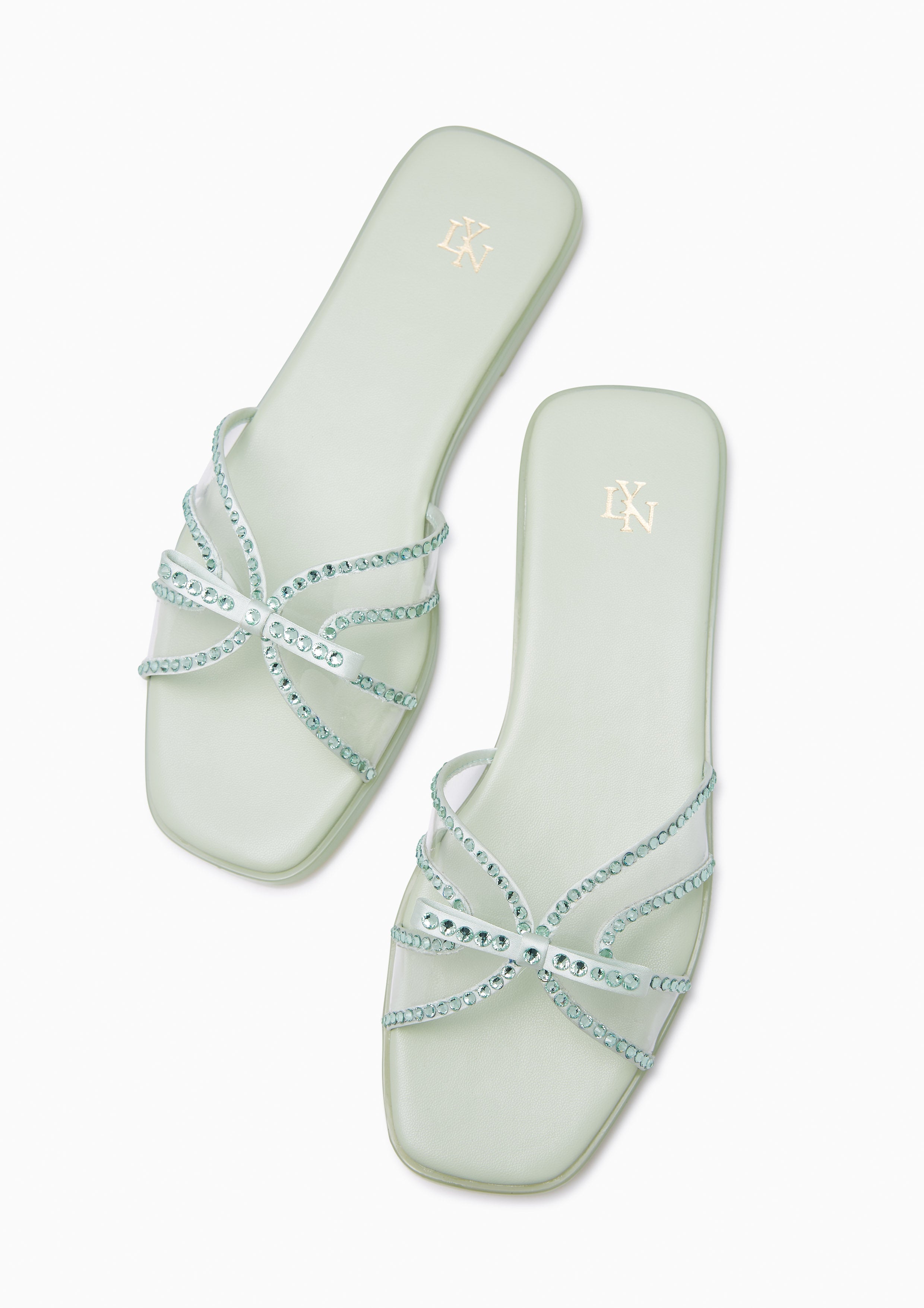 Spencer Flat Sandals Light Green