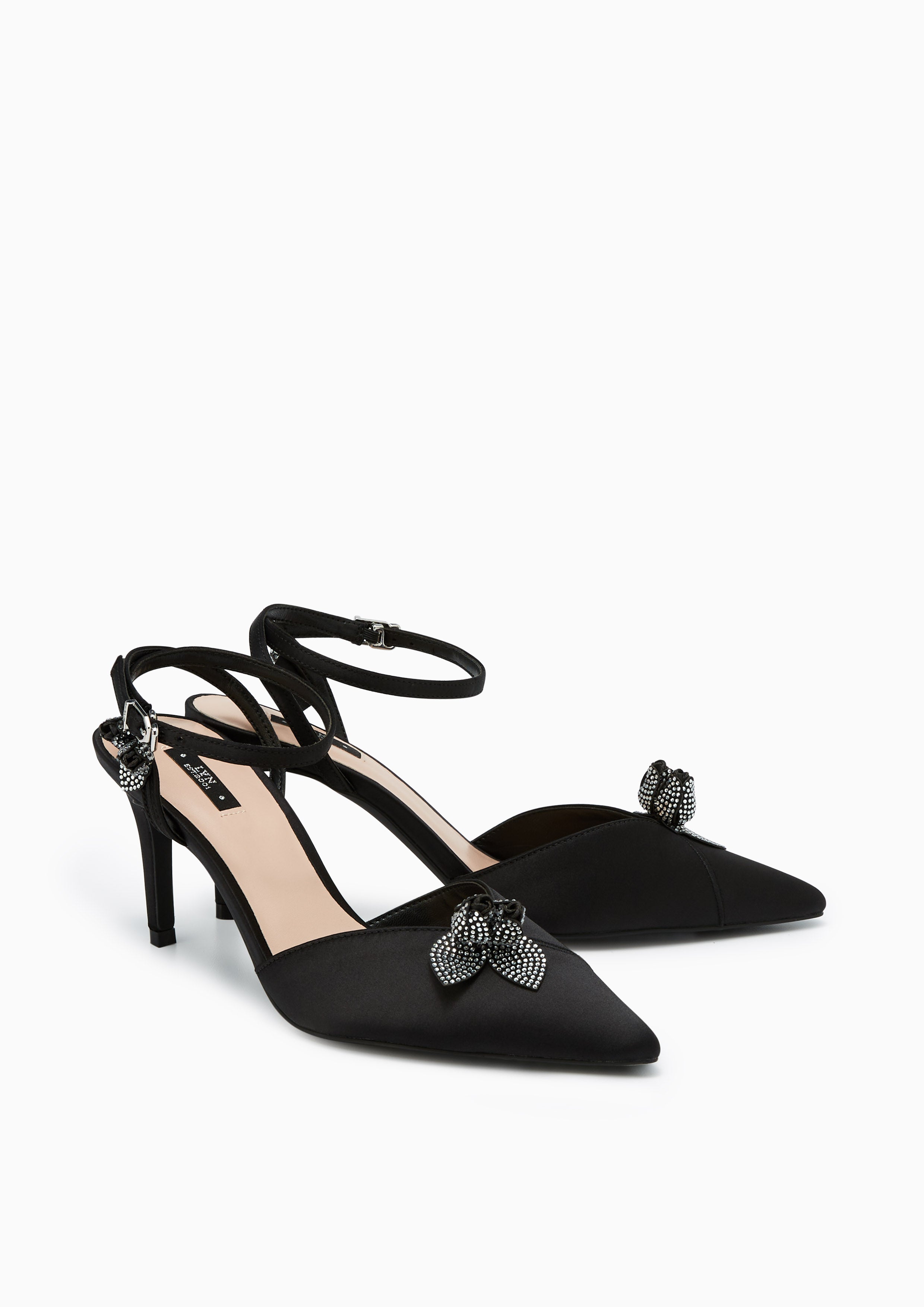 Party Rose Pumps Black