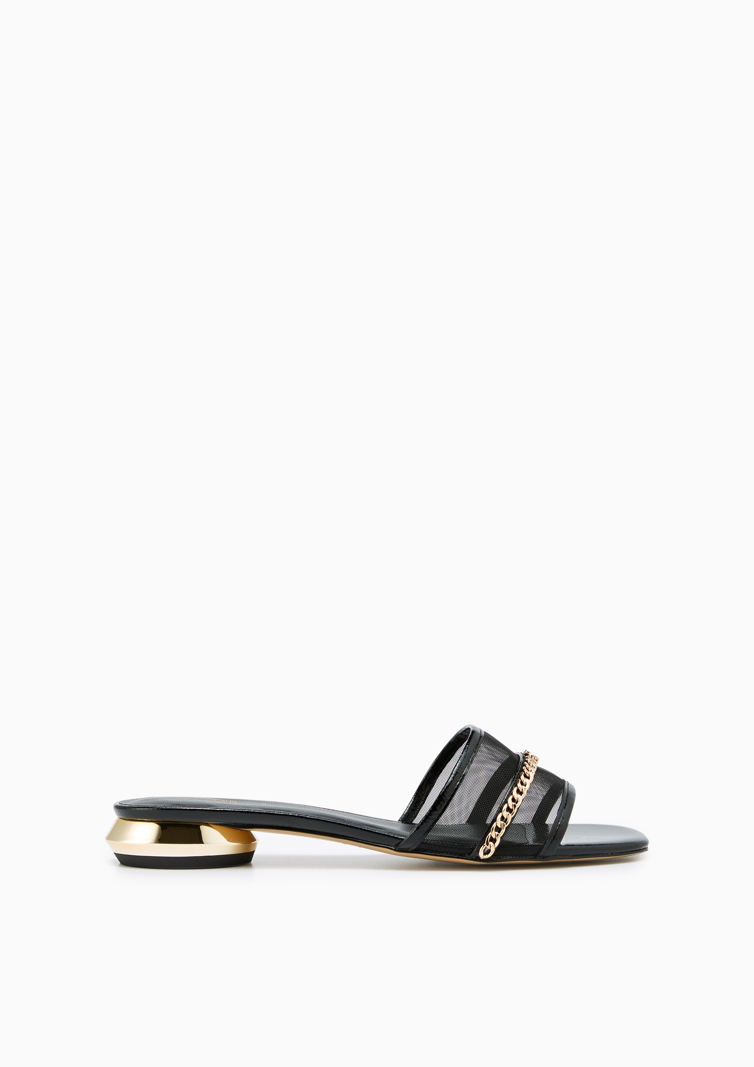 Angle Flat Sandals Black