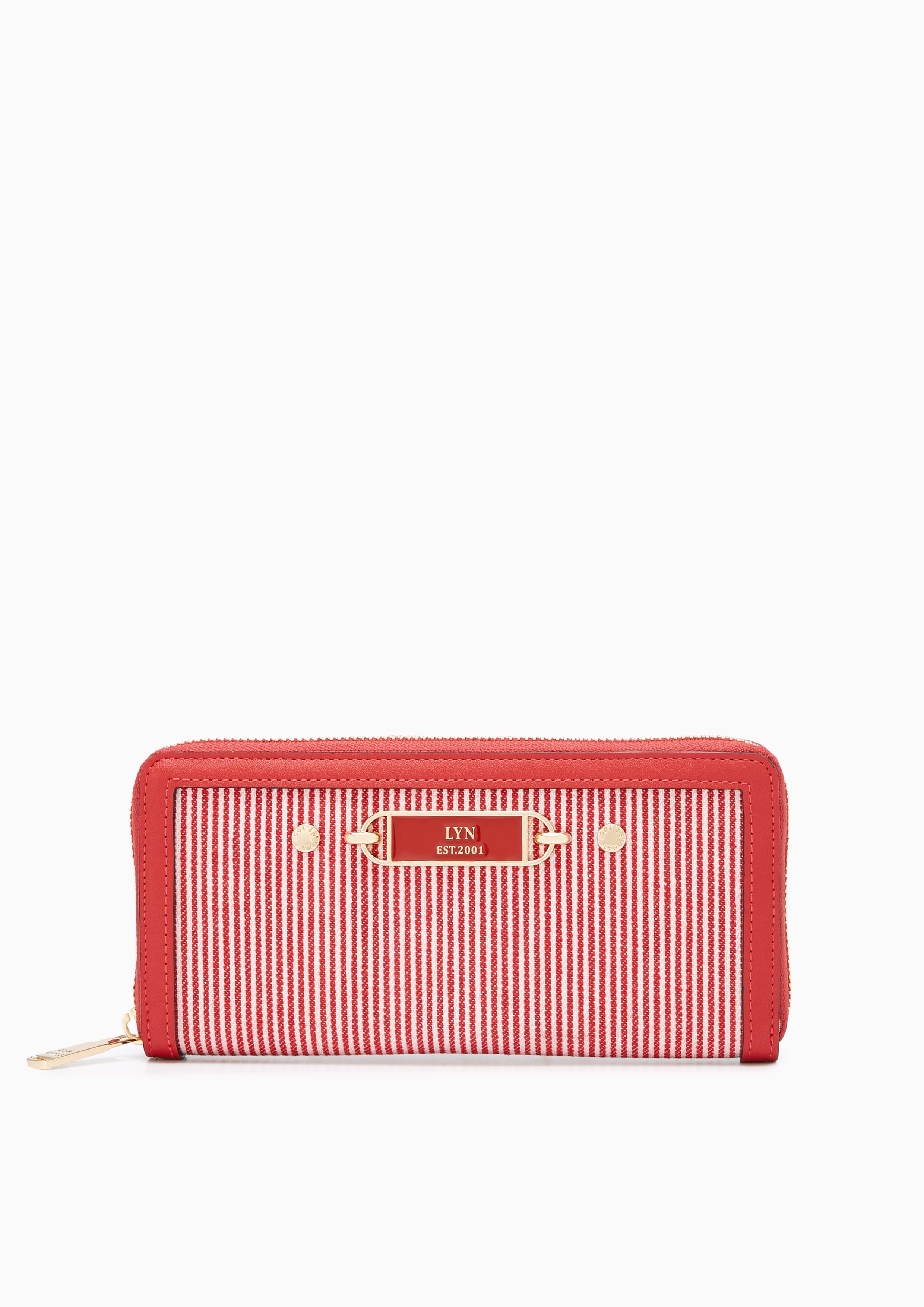 Marina Strip Long Wallet Red