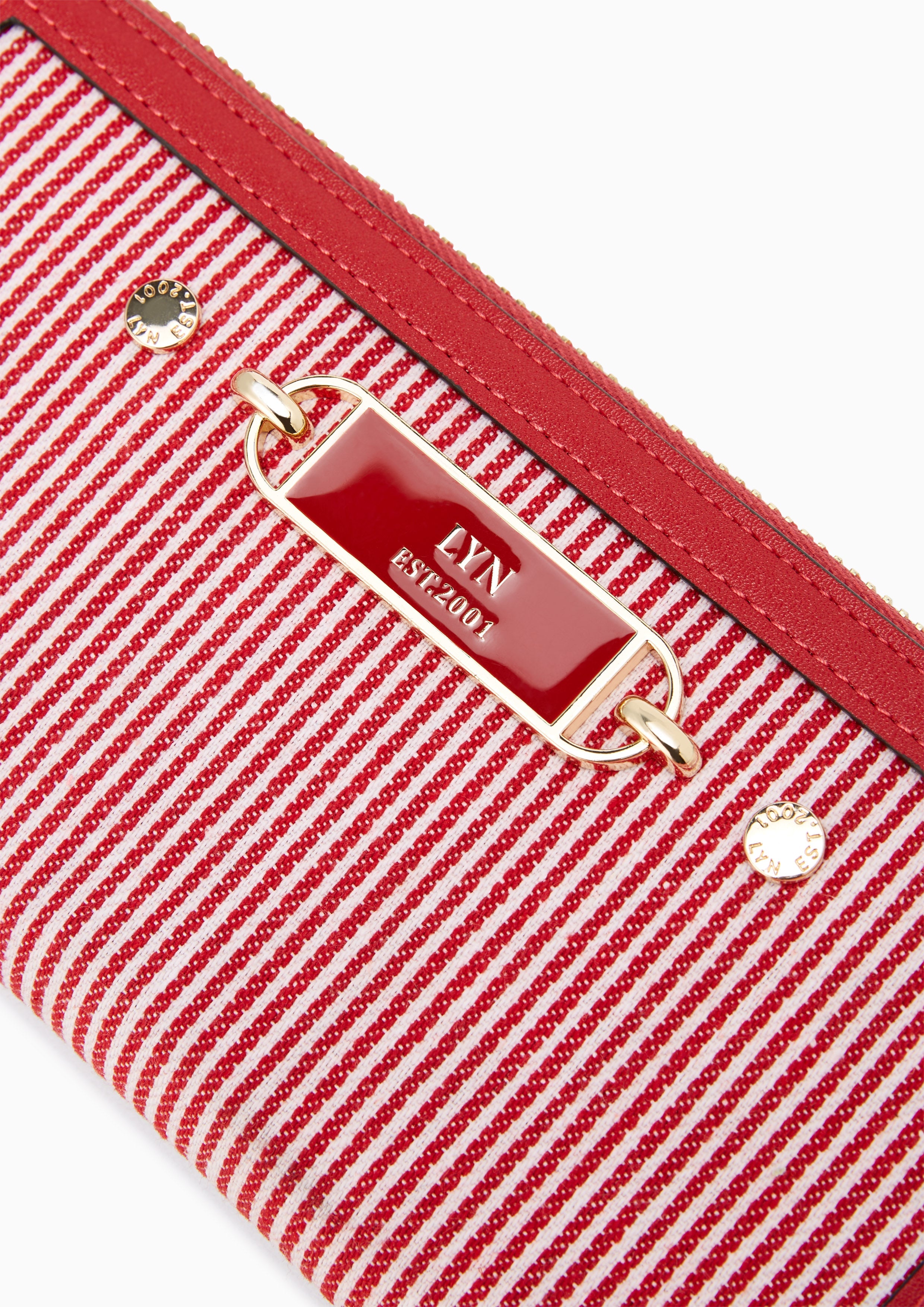 Marina Strip Long Wallet Red