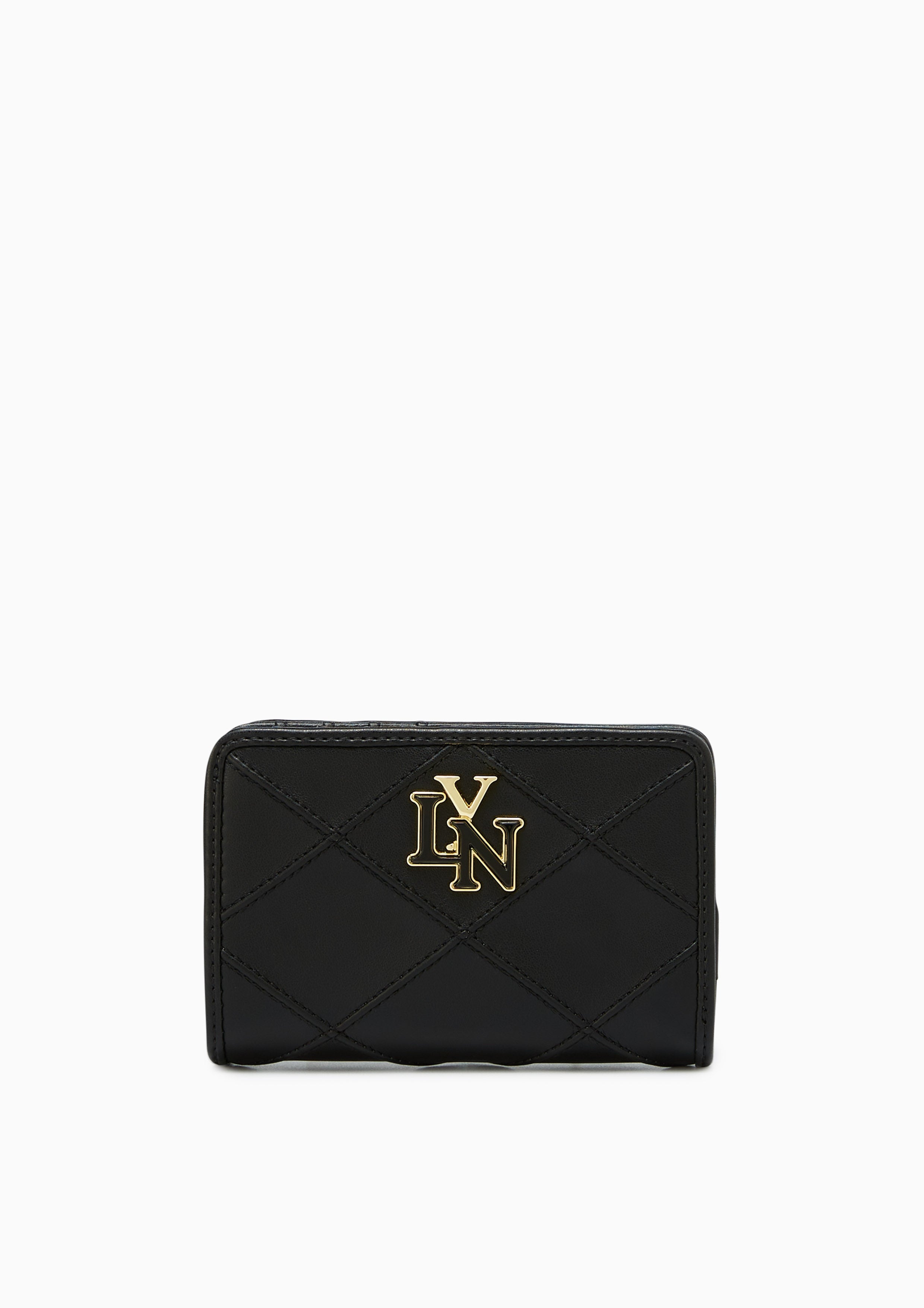 Camille Quilted Short Wallet Black