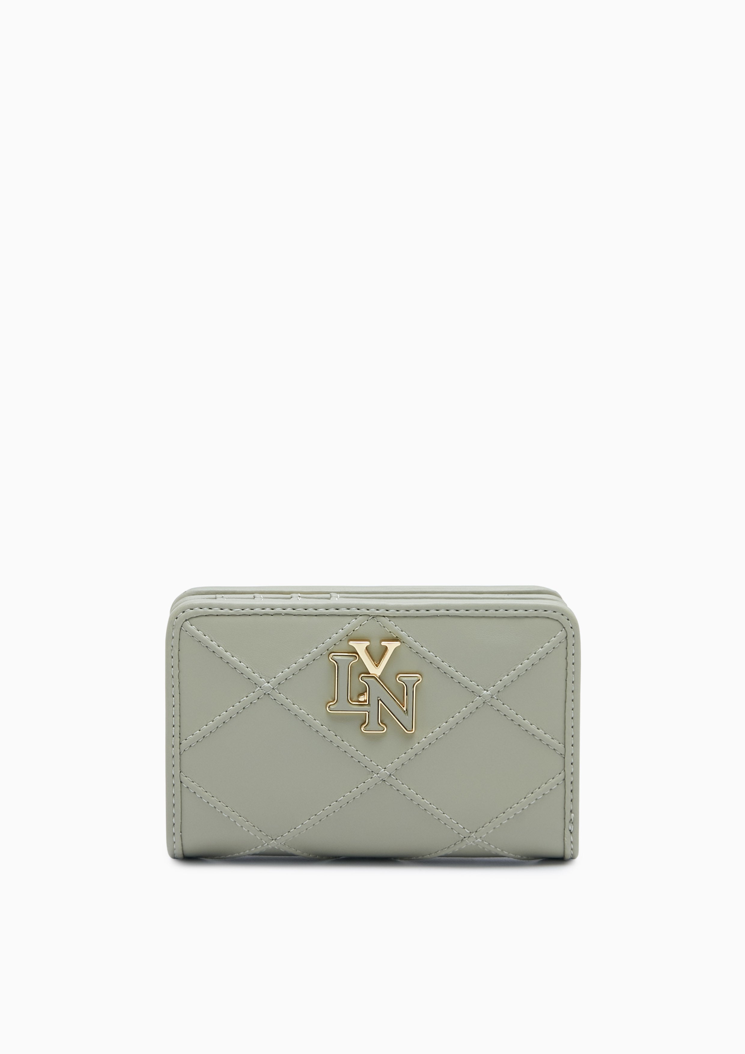 Camille Quilted Short Wallet Green