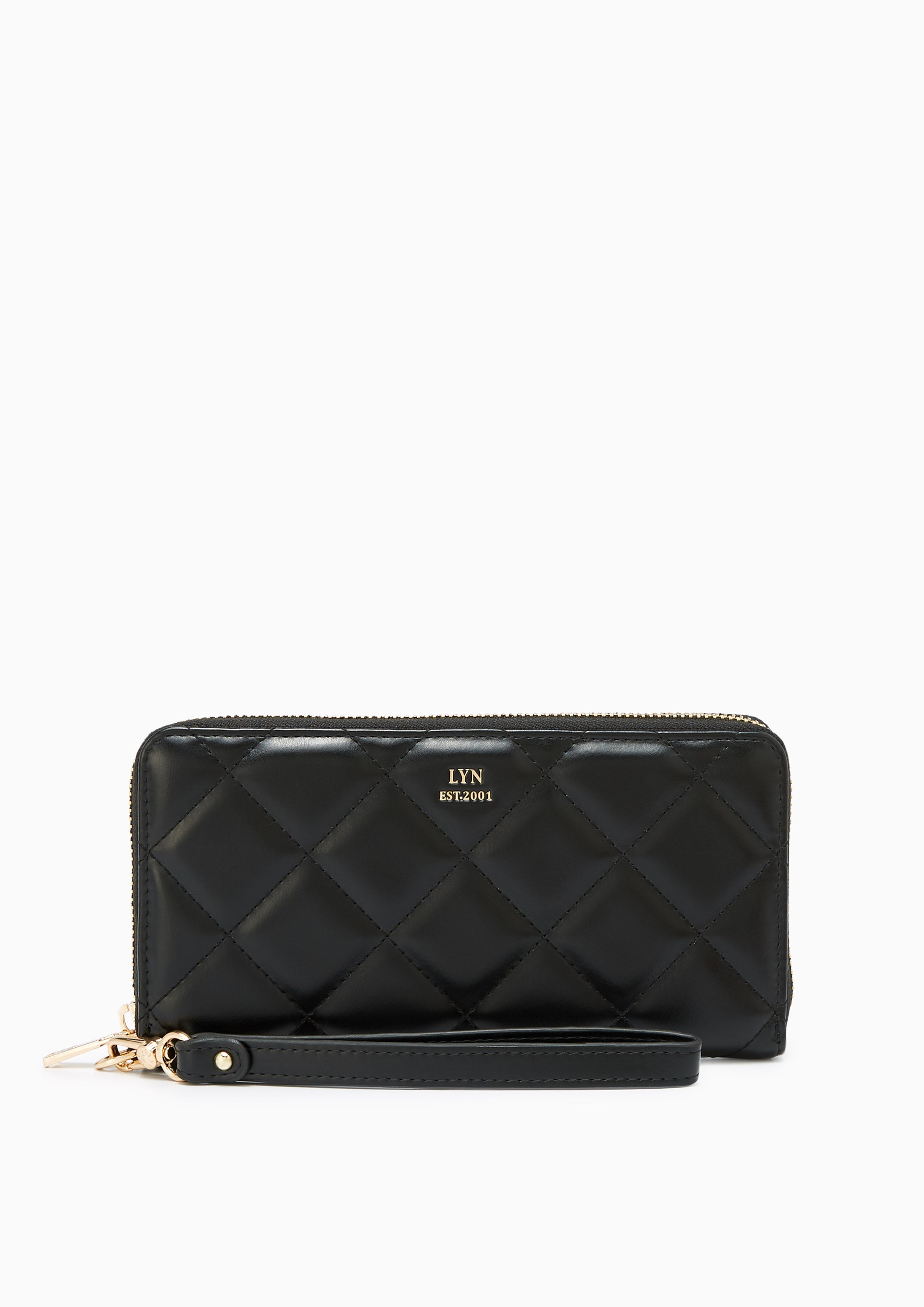 Essential Coin Con Quilt Long Wallet Black