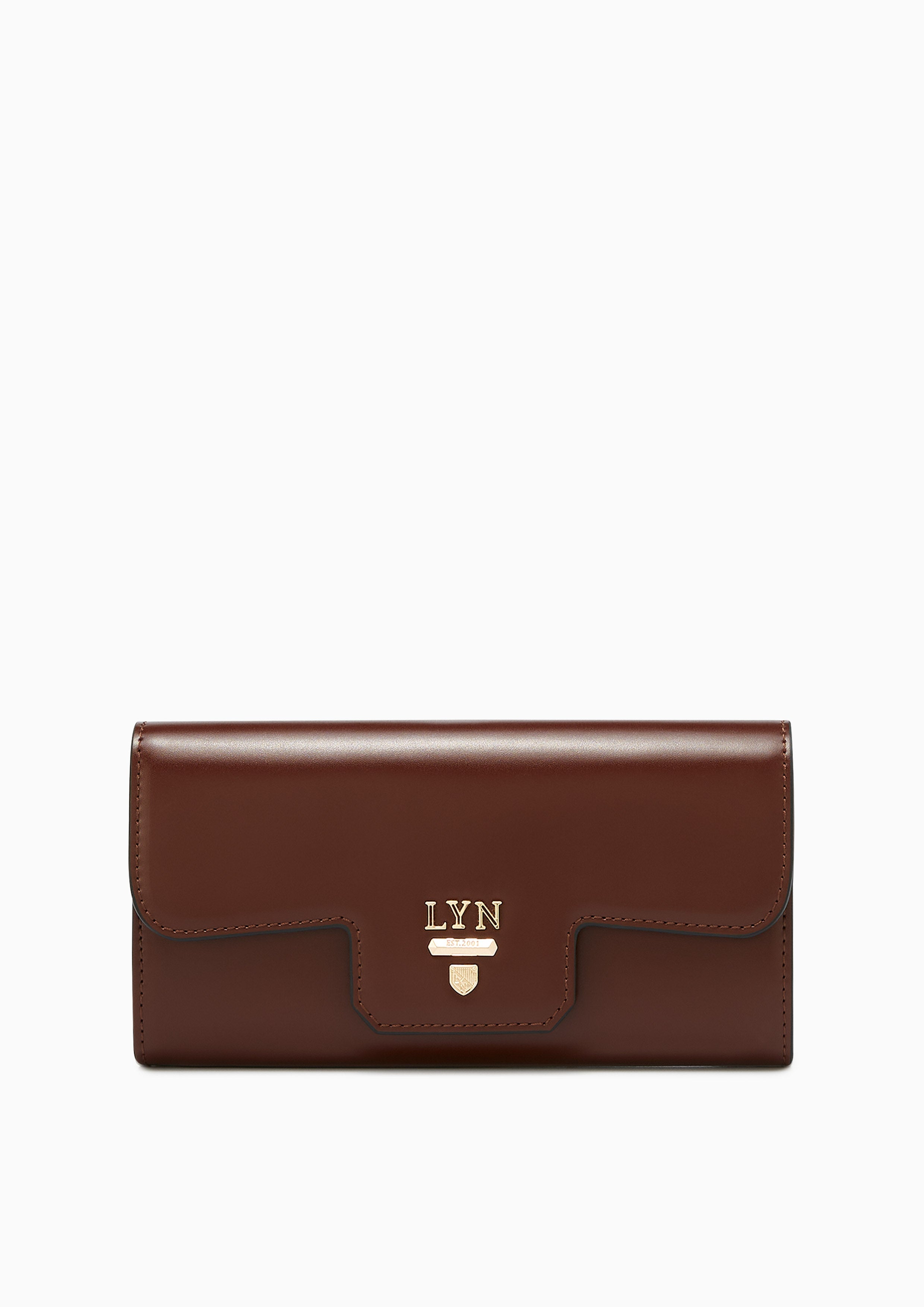 Snappy Front Flap Long Wallet Dark Brown