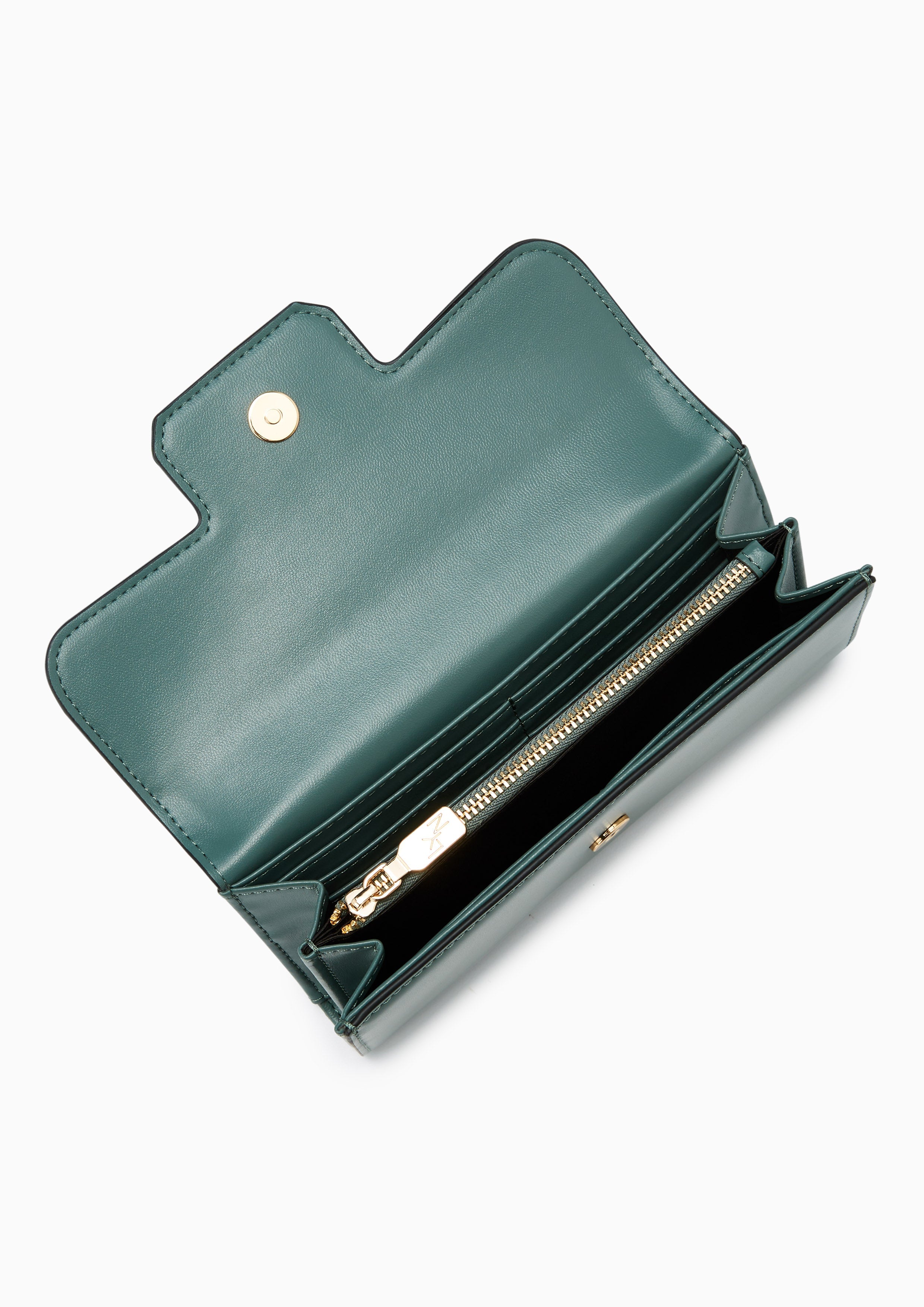 Snappy Front Flap Long Wallet Green