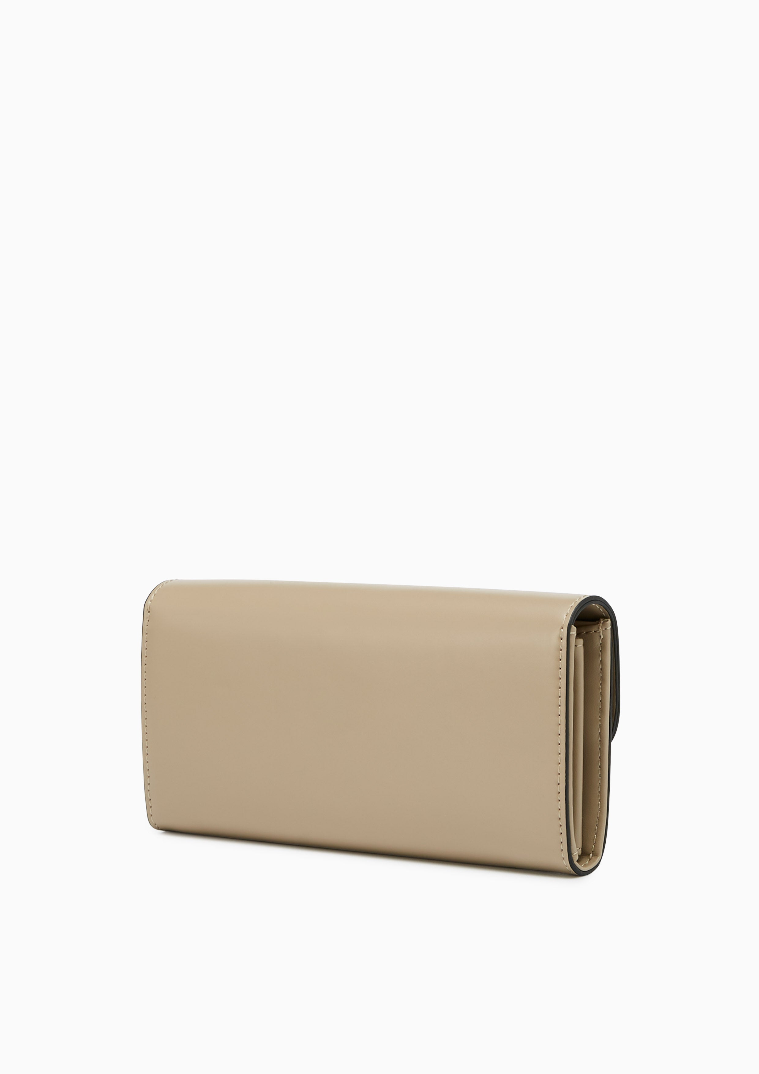 Snappy Front Flap Long Wallet Taupe