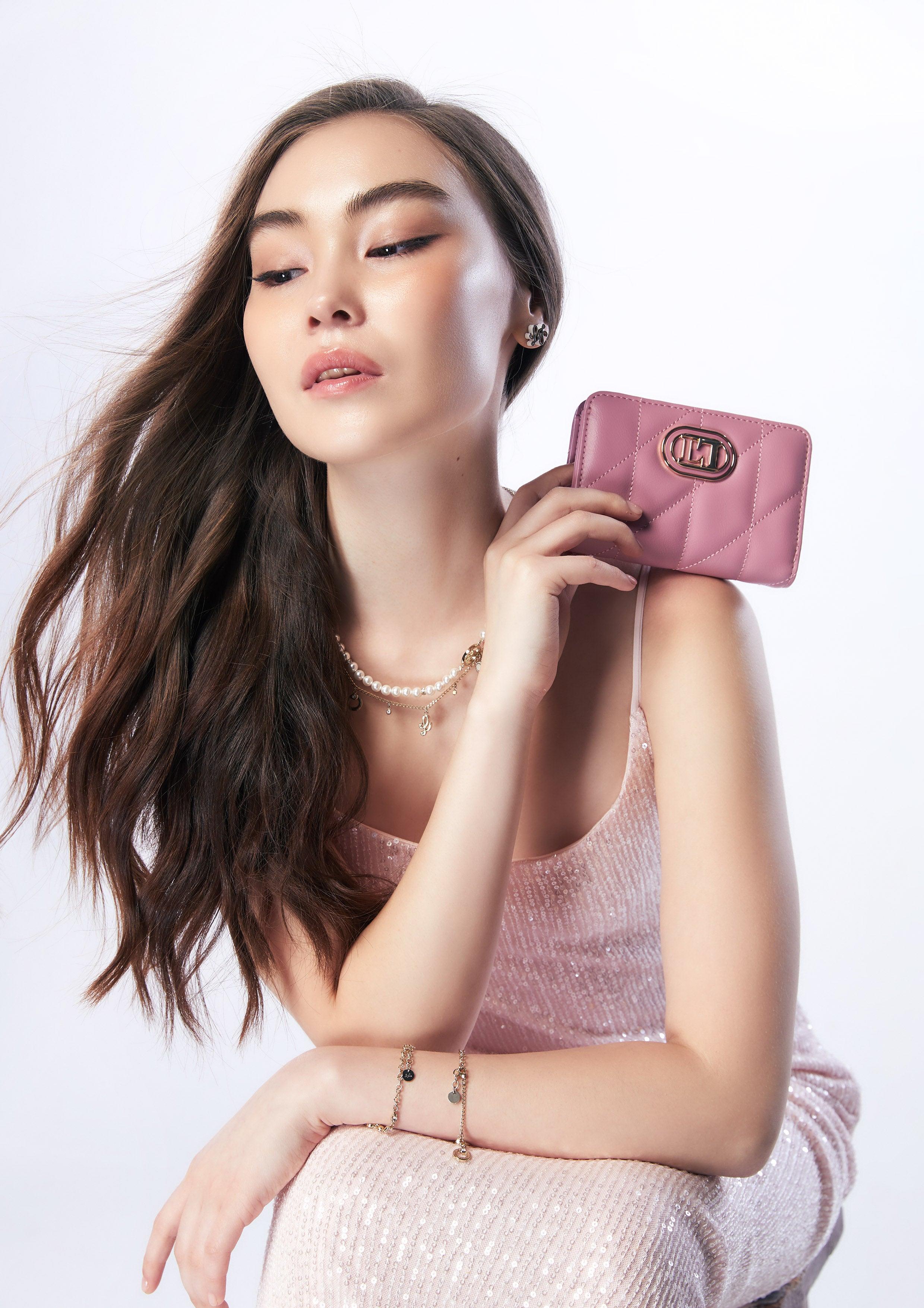 Diana Glitz Short Wallet Pink