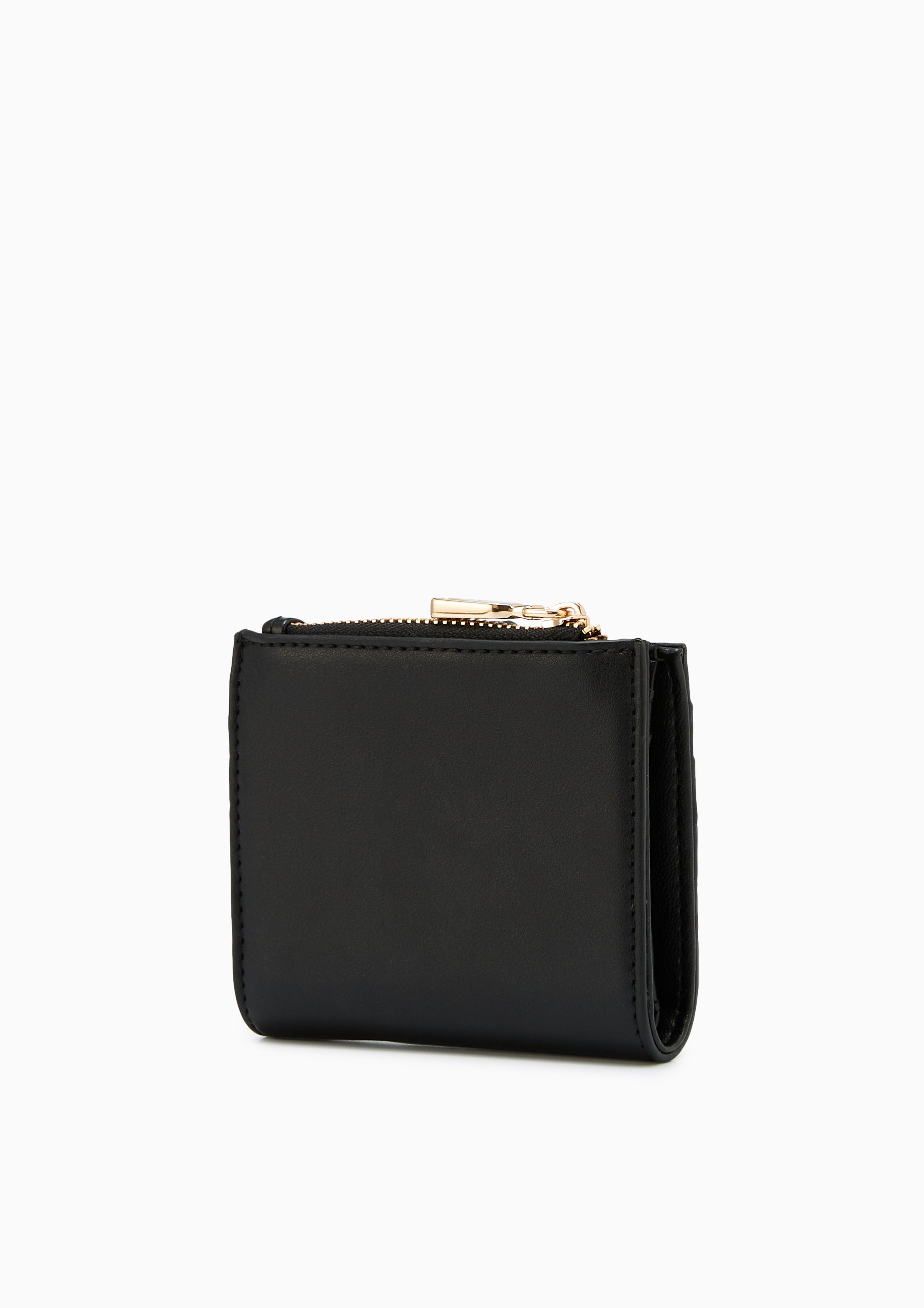 Re-Edit Marble Semi  Short Wallet Black