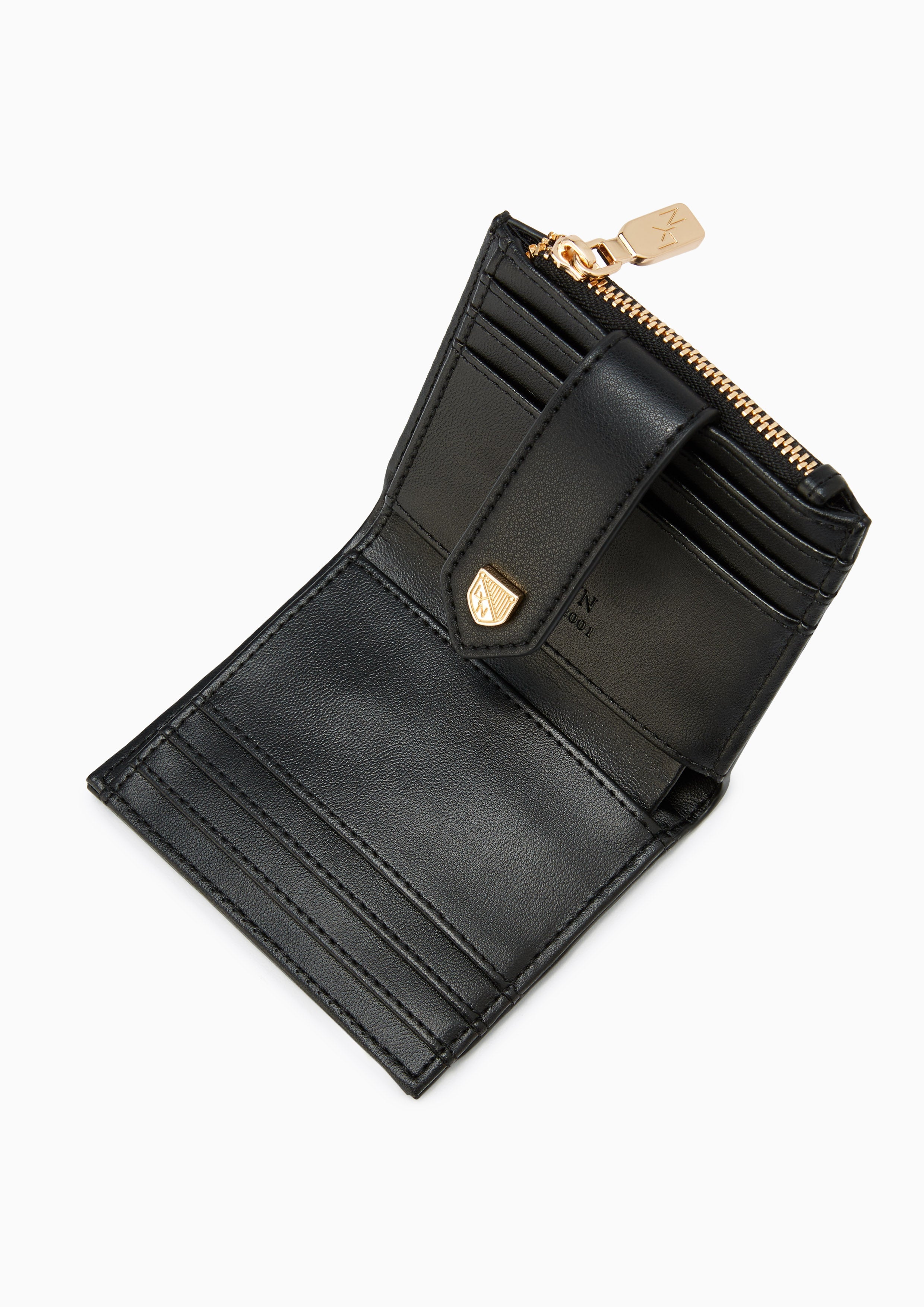 Re-Edit Marble Semi  Short Wallet Black