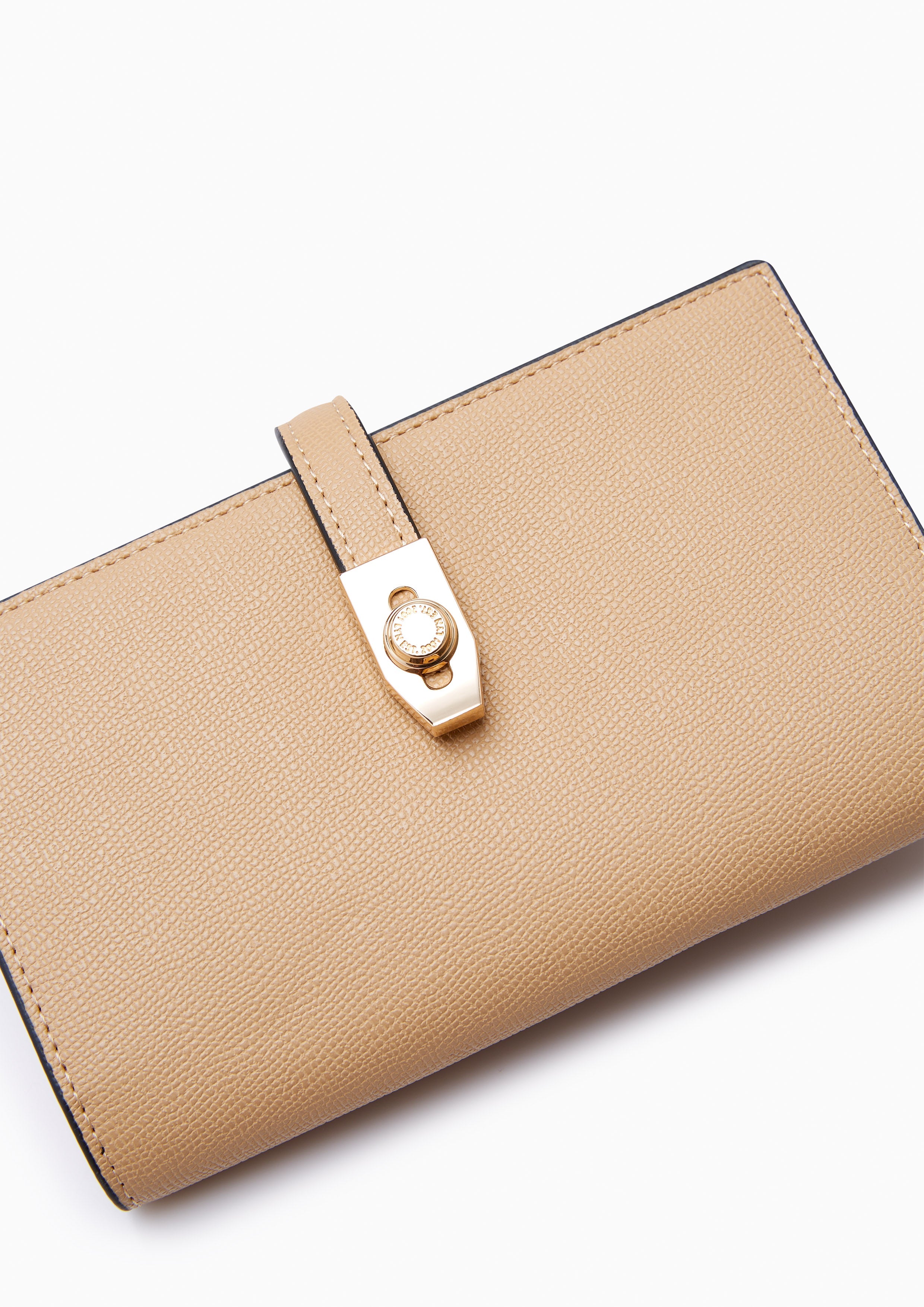 Flawless Semi Long Wallet Dark Beige