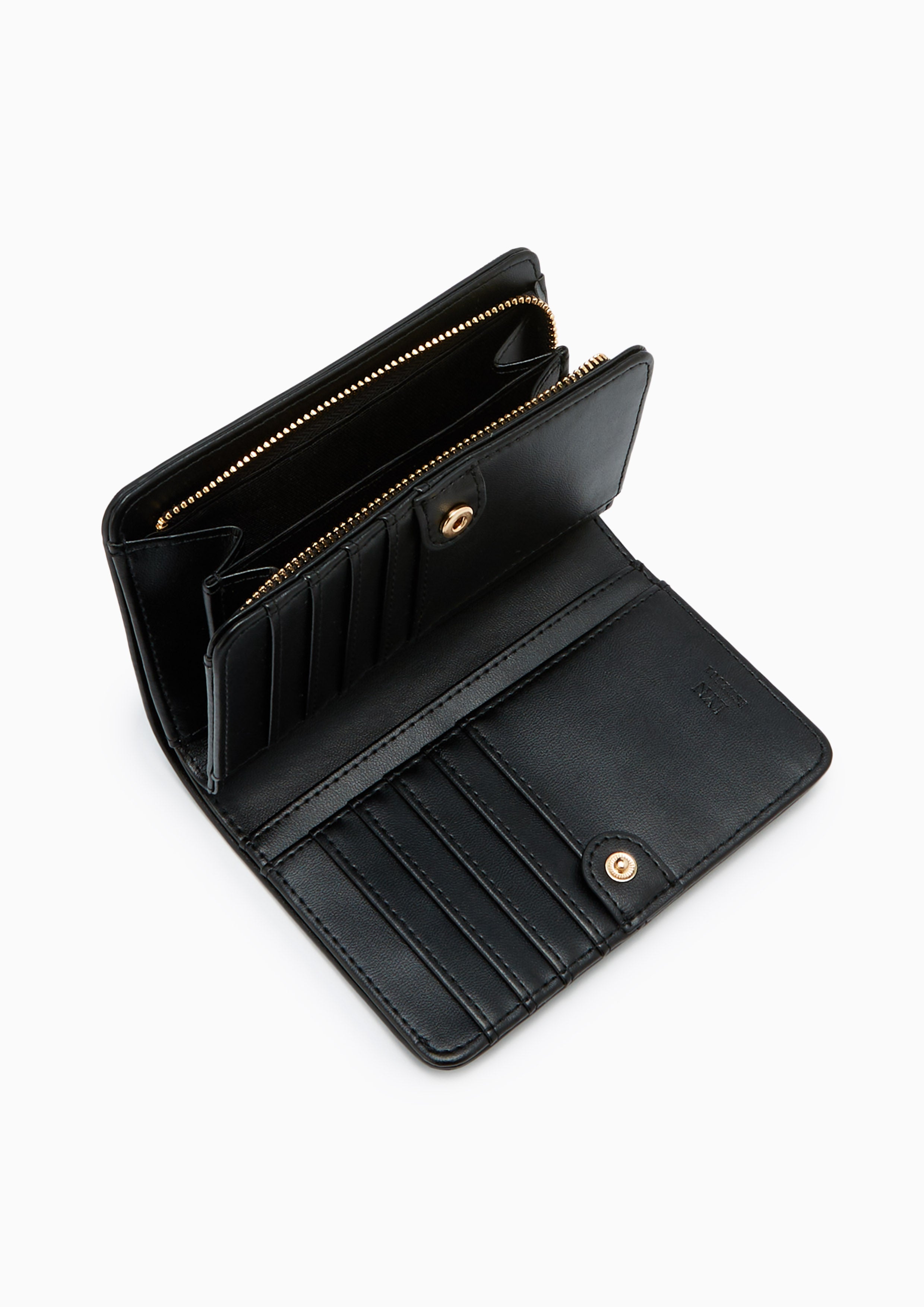 Re-Edit Marble Semi Long Wallet Black