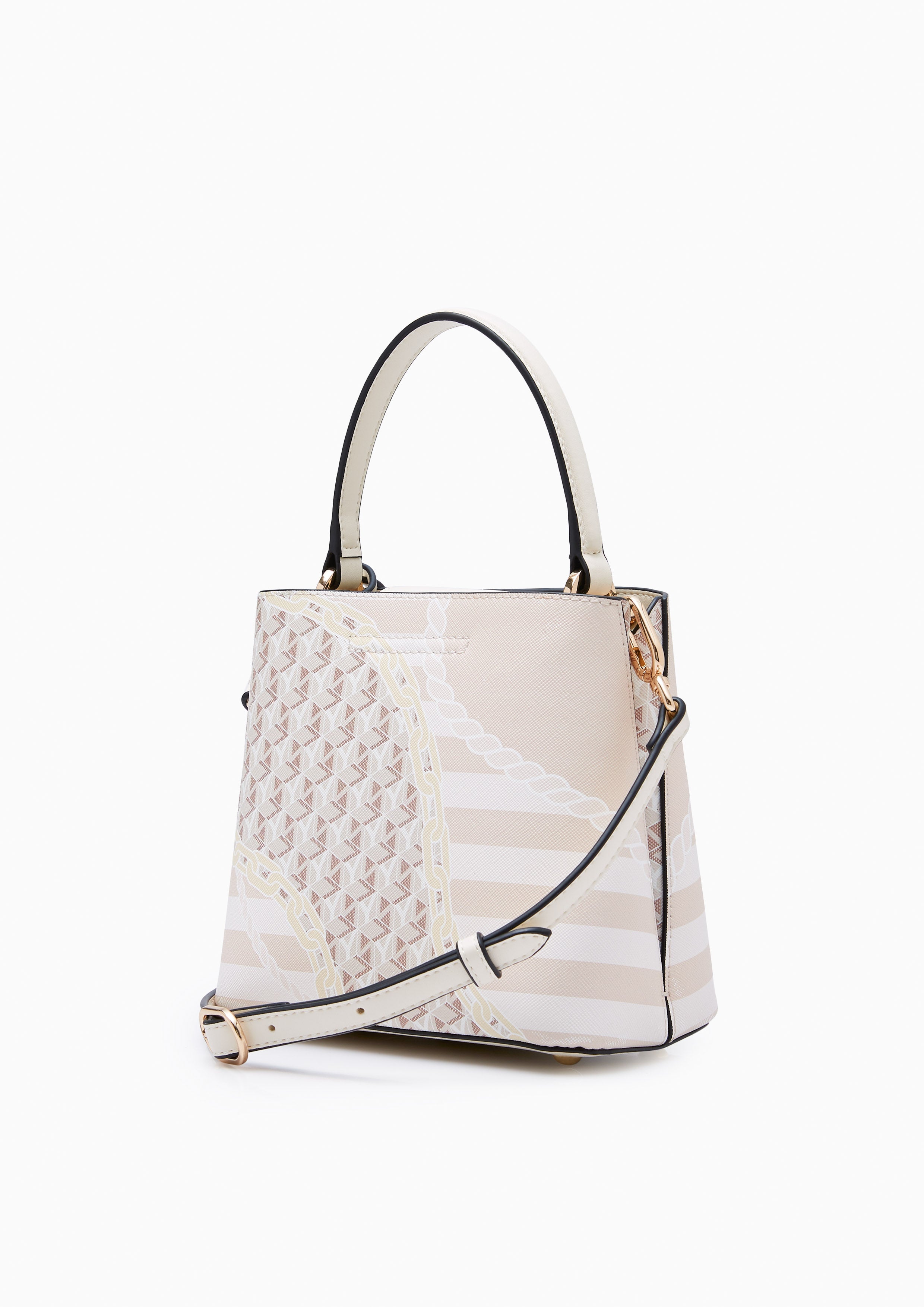 Minyas Infinite Bucket Bag Printed Beige