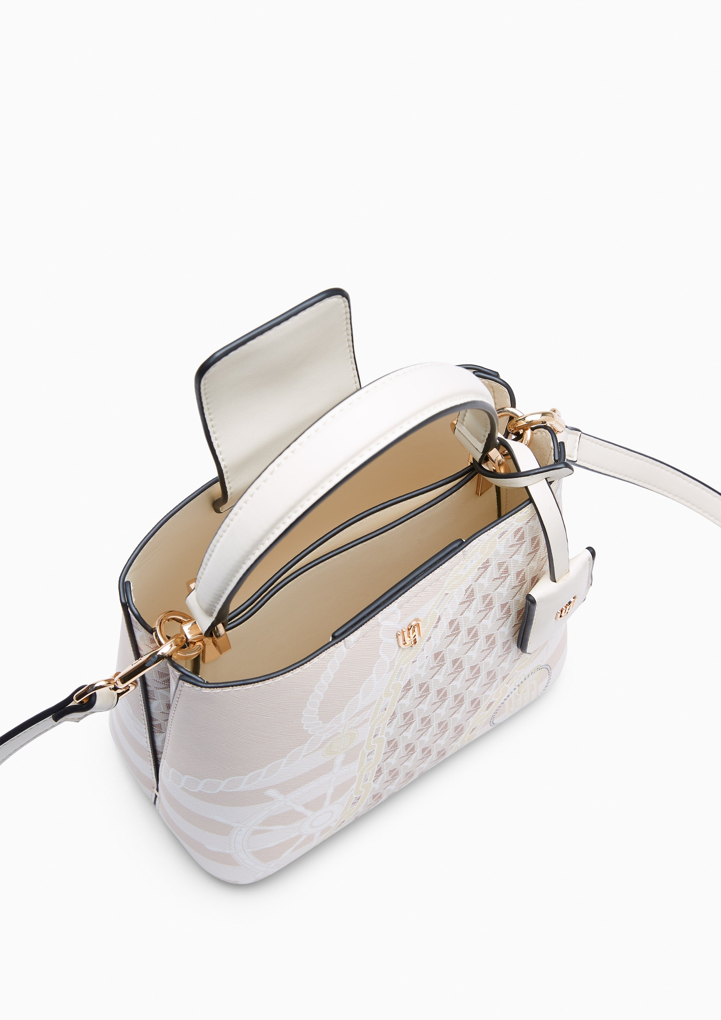 Minyas Infinite Bucket Bag Printed Beige