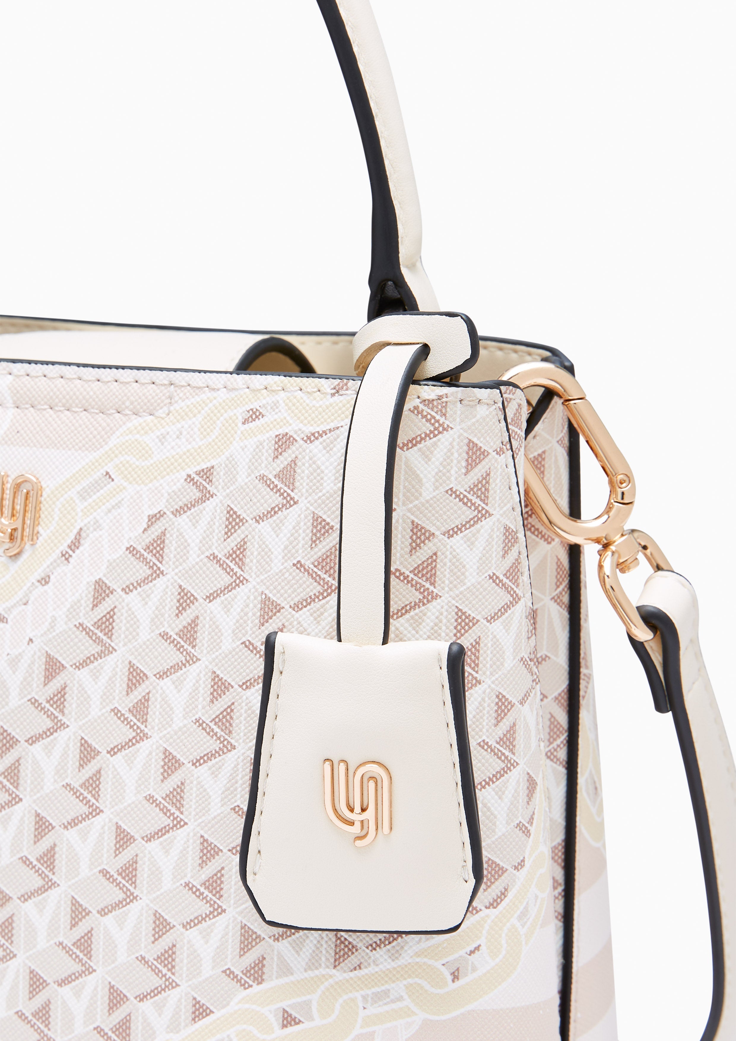 Minyas Infinite Bucket Bag Printed Beige