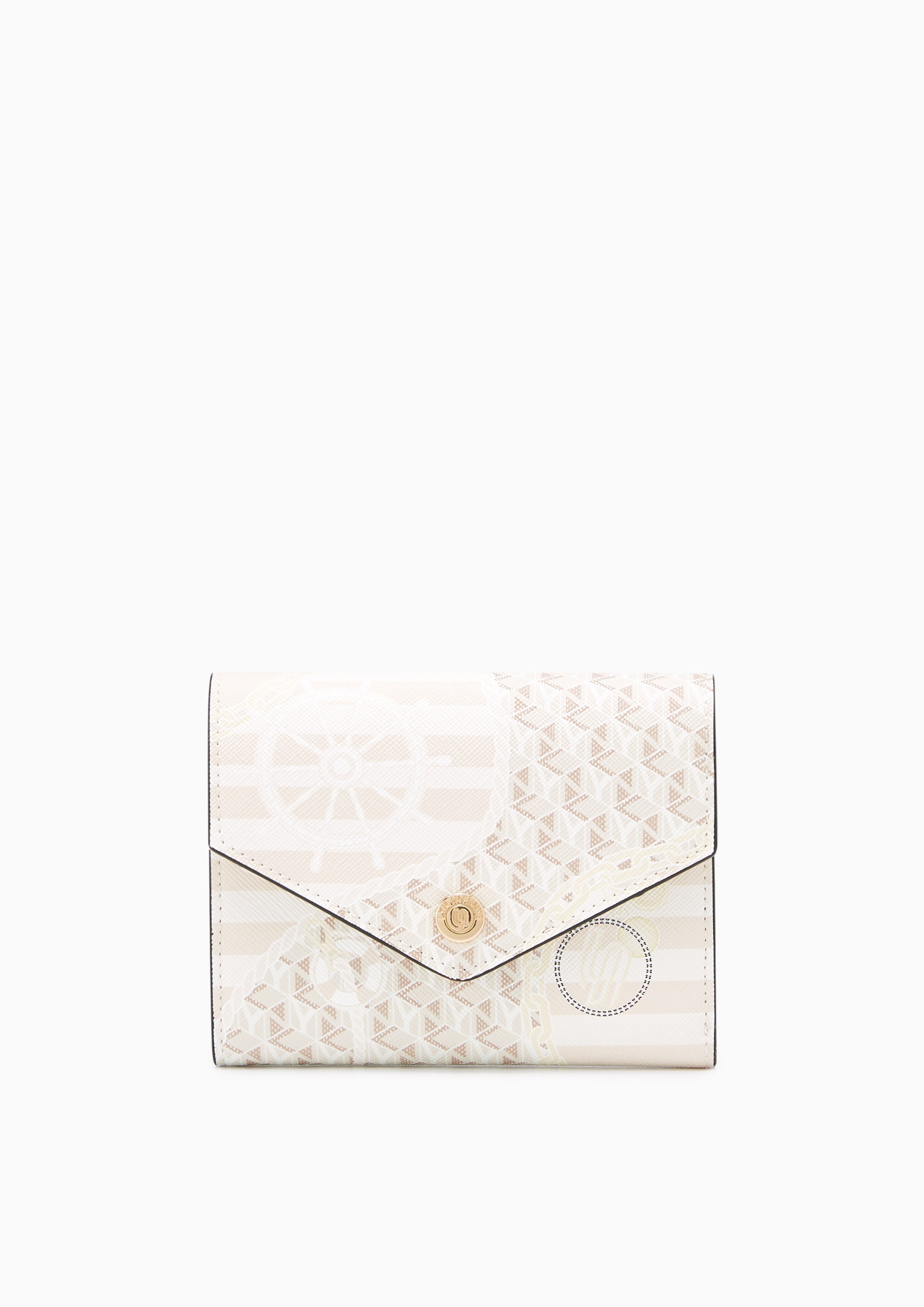 Minyas Infinite Short Wallet Printed Beige