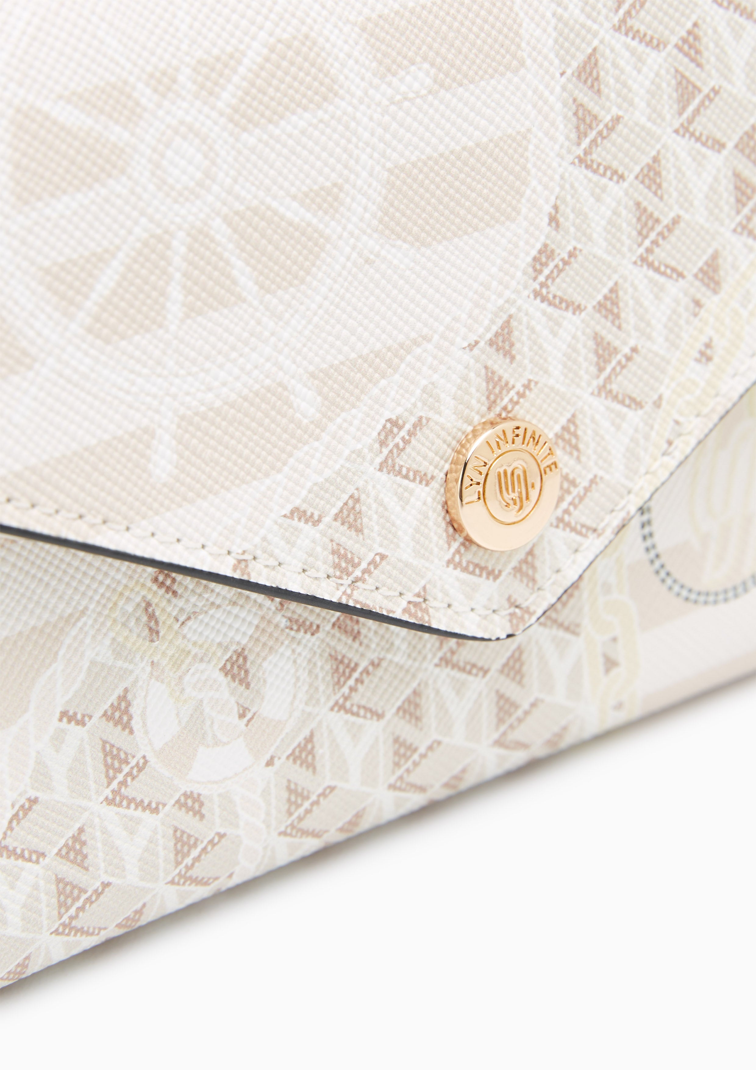 Minyas Infinite Short Wallet Printed Beige