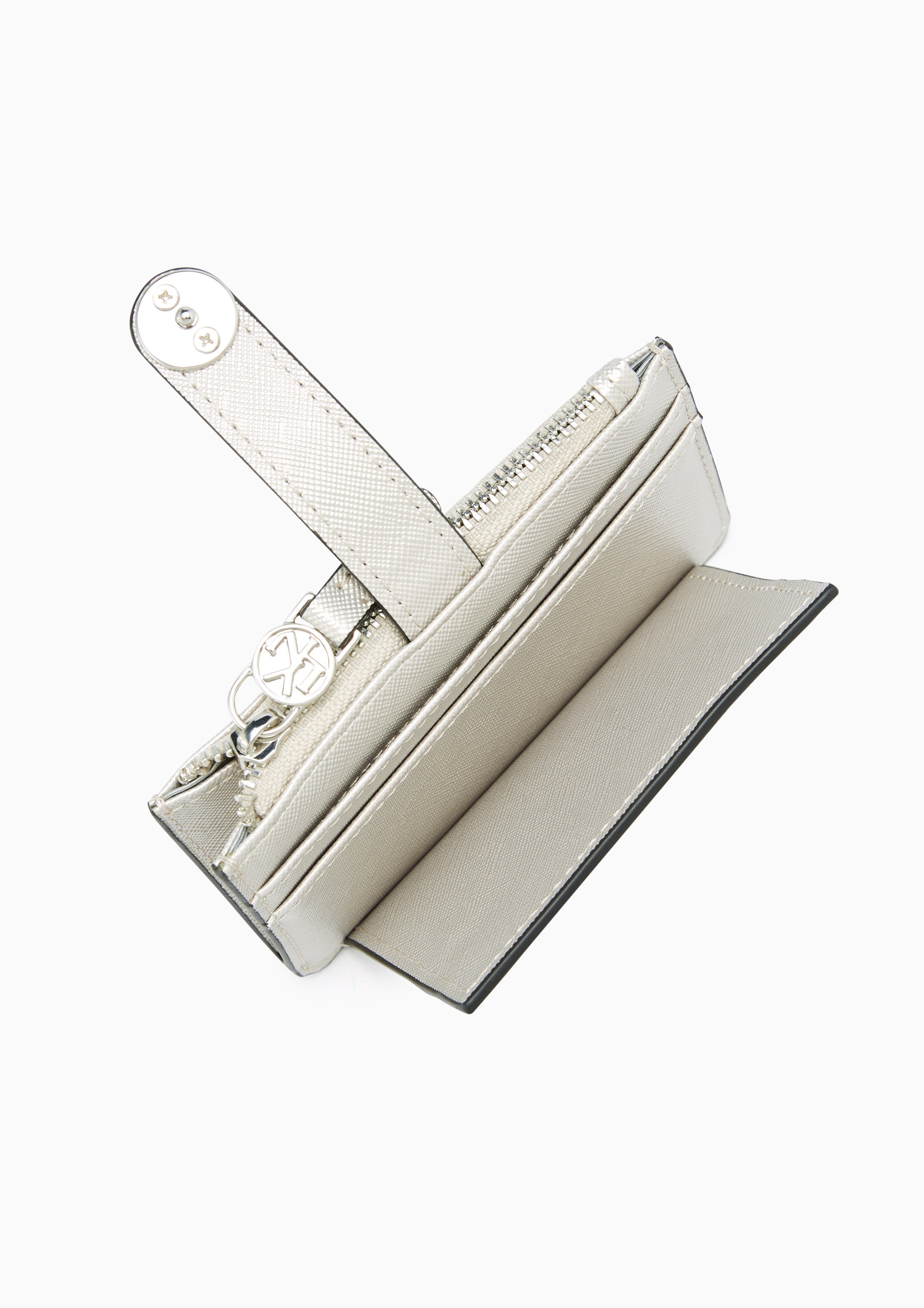 Tod Zipped Short Card Holder Silver