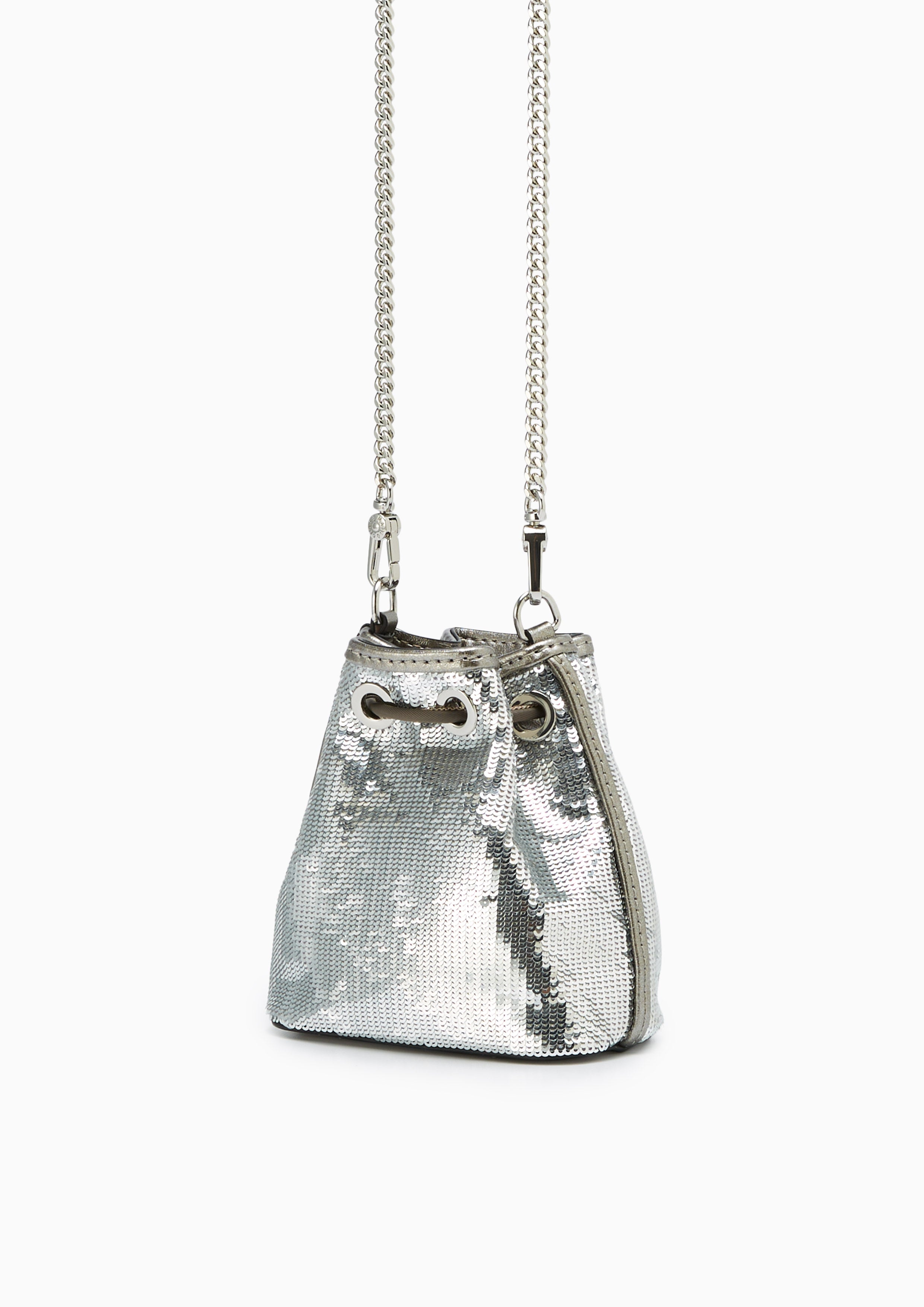 Sparkle Mini Bucket Bag Silver