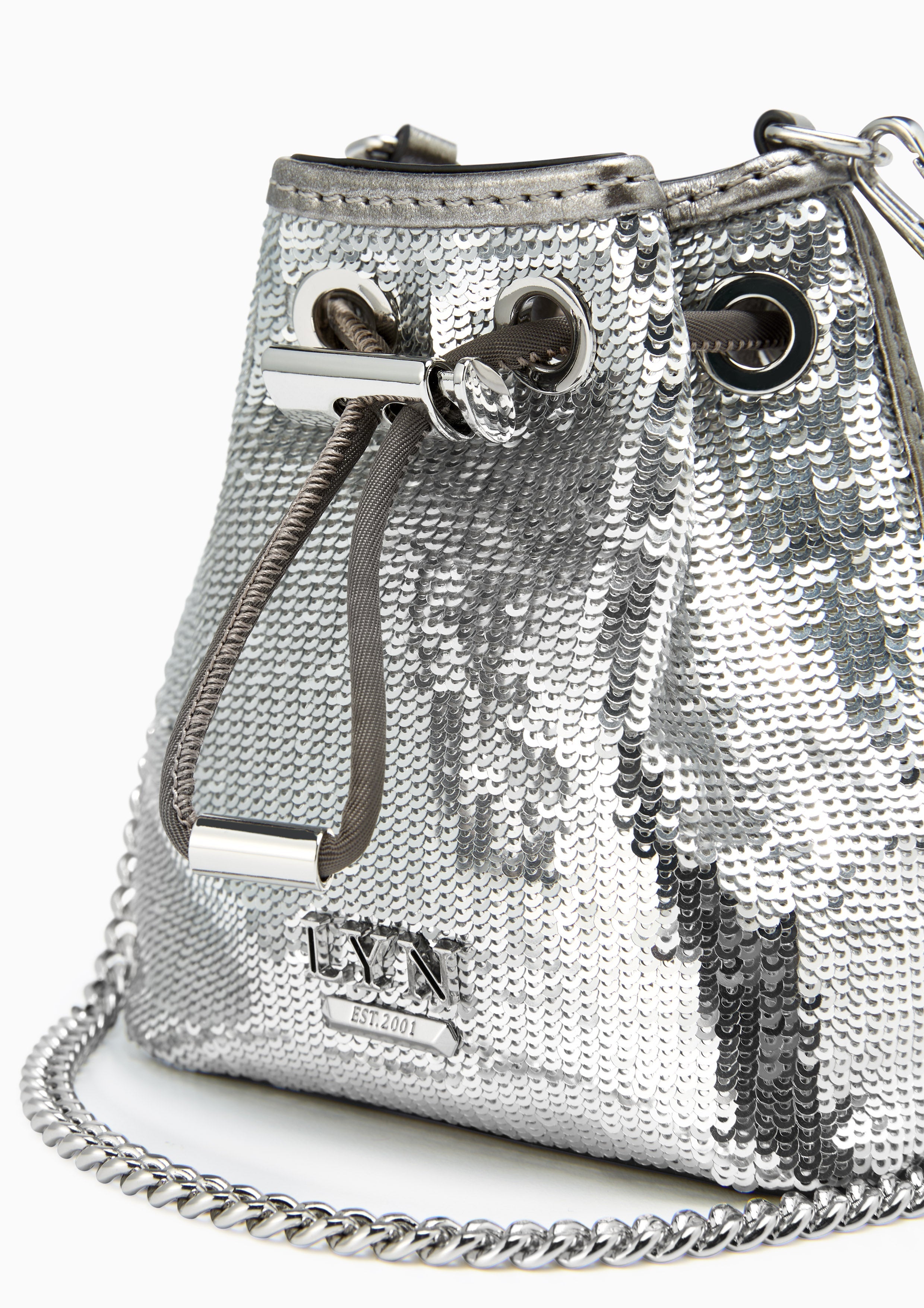 Sparkle Mini Bucket Bag Silver