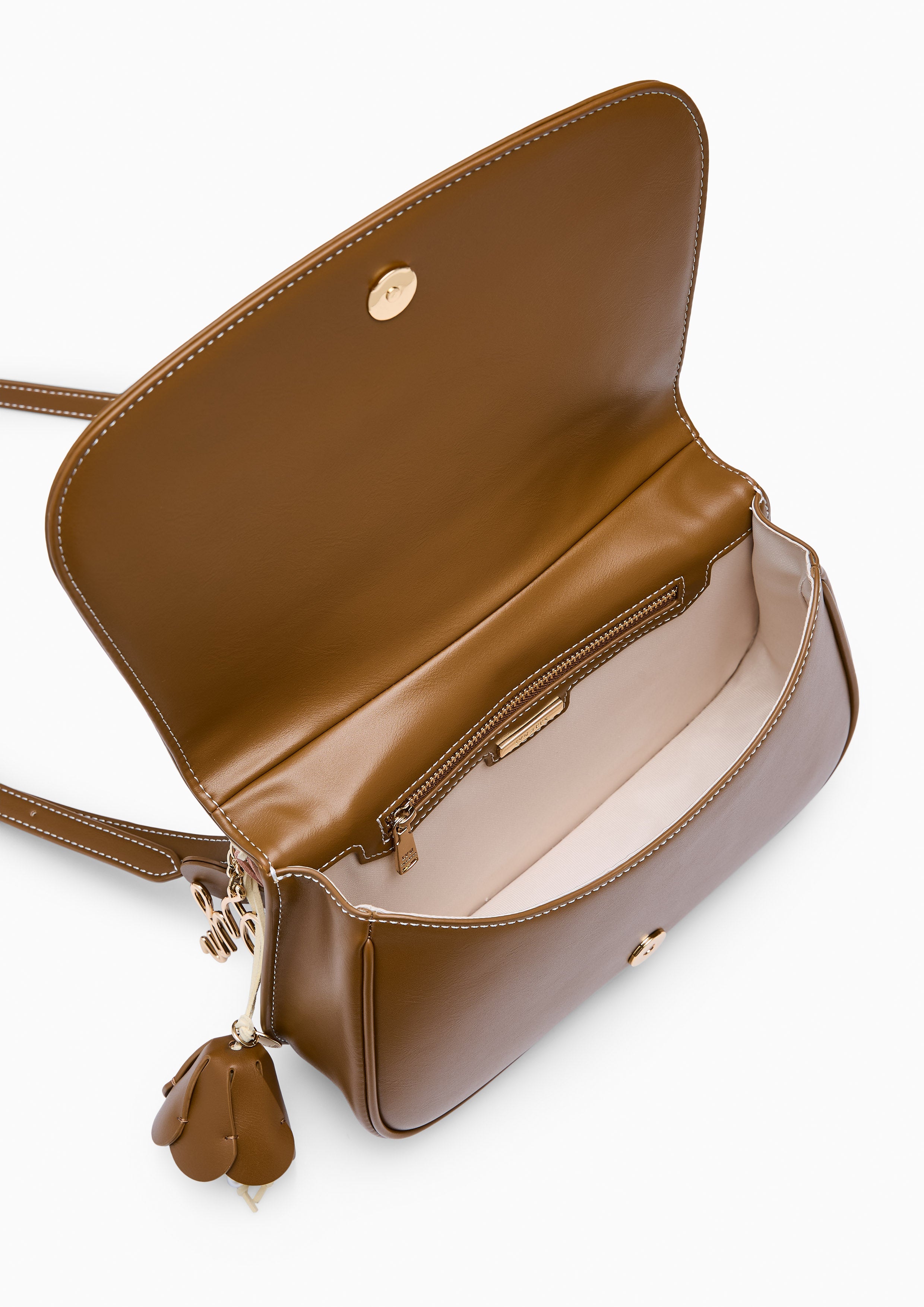 Gardenia Canvas Top Handle Bag Brown