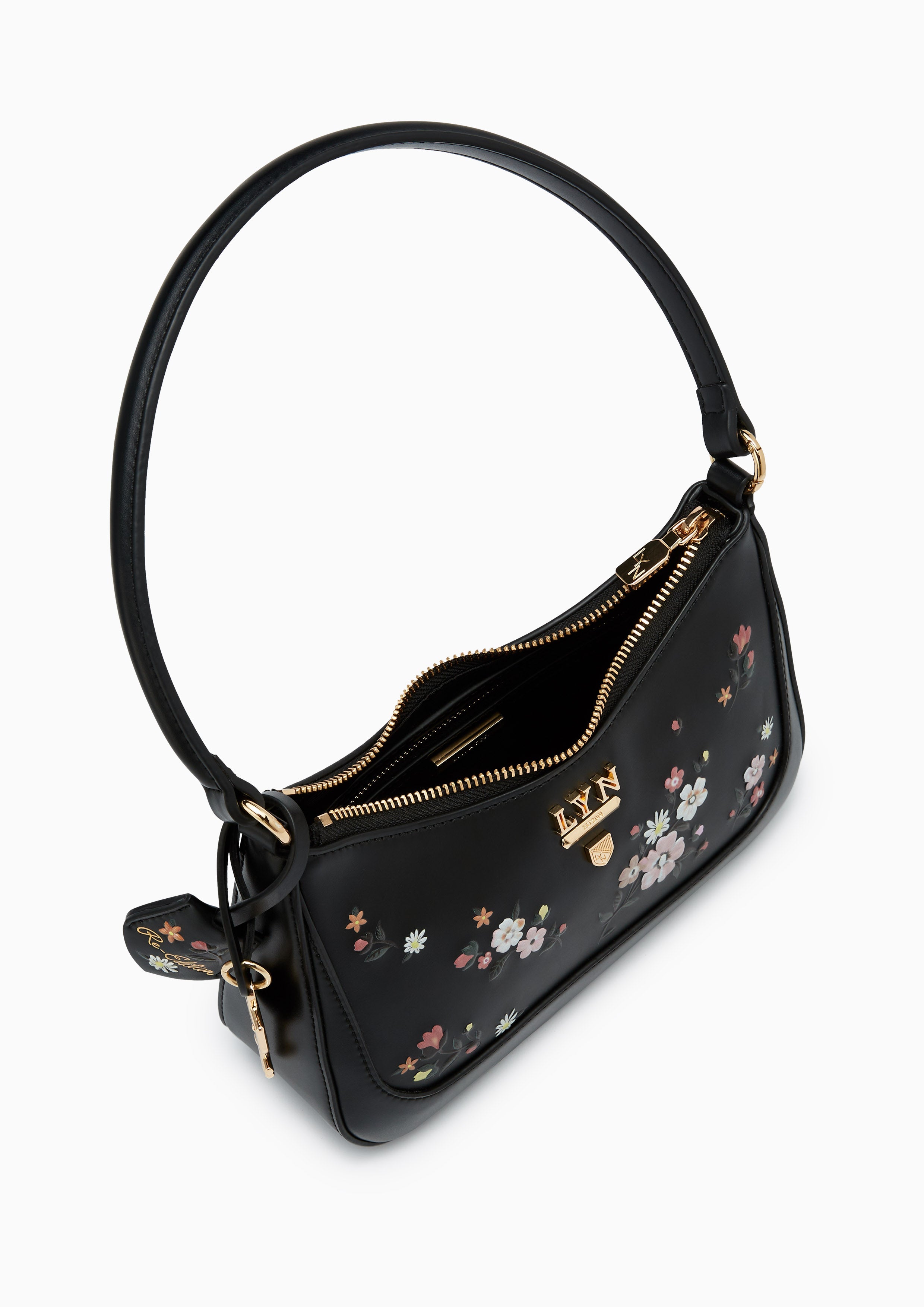 【LYN】Botanic Rosee S ショルダーバッグ ブラックパターン Botanic Rosee S Shoulder Bag Printed Black