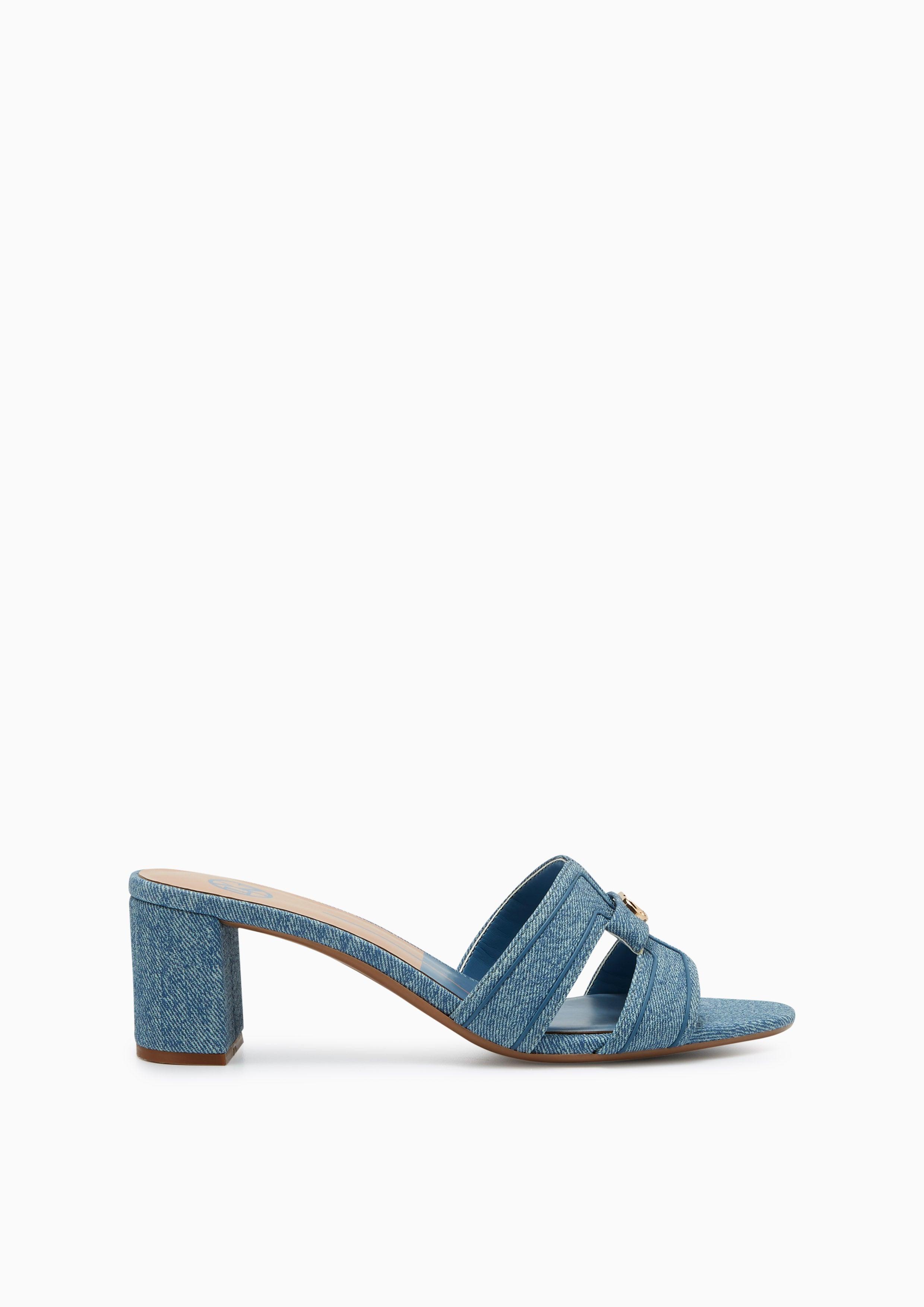 Hey Mid Denim Heeled Sandals Blue
