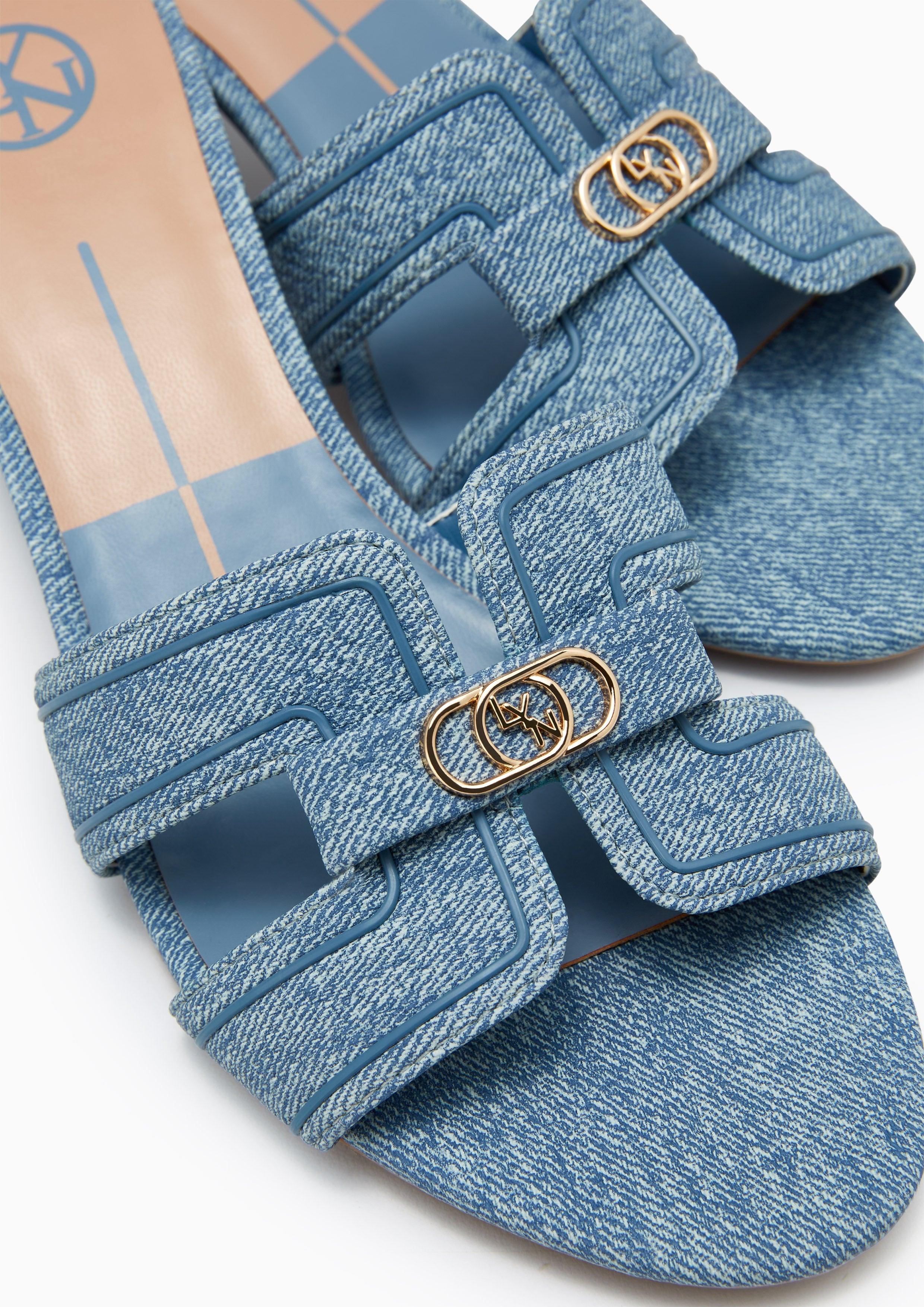 Hey Mid Denim Heeled Sandals Blue