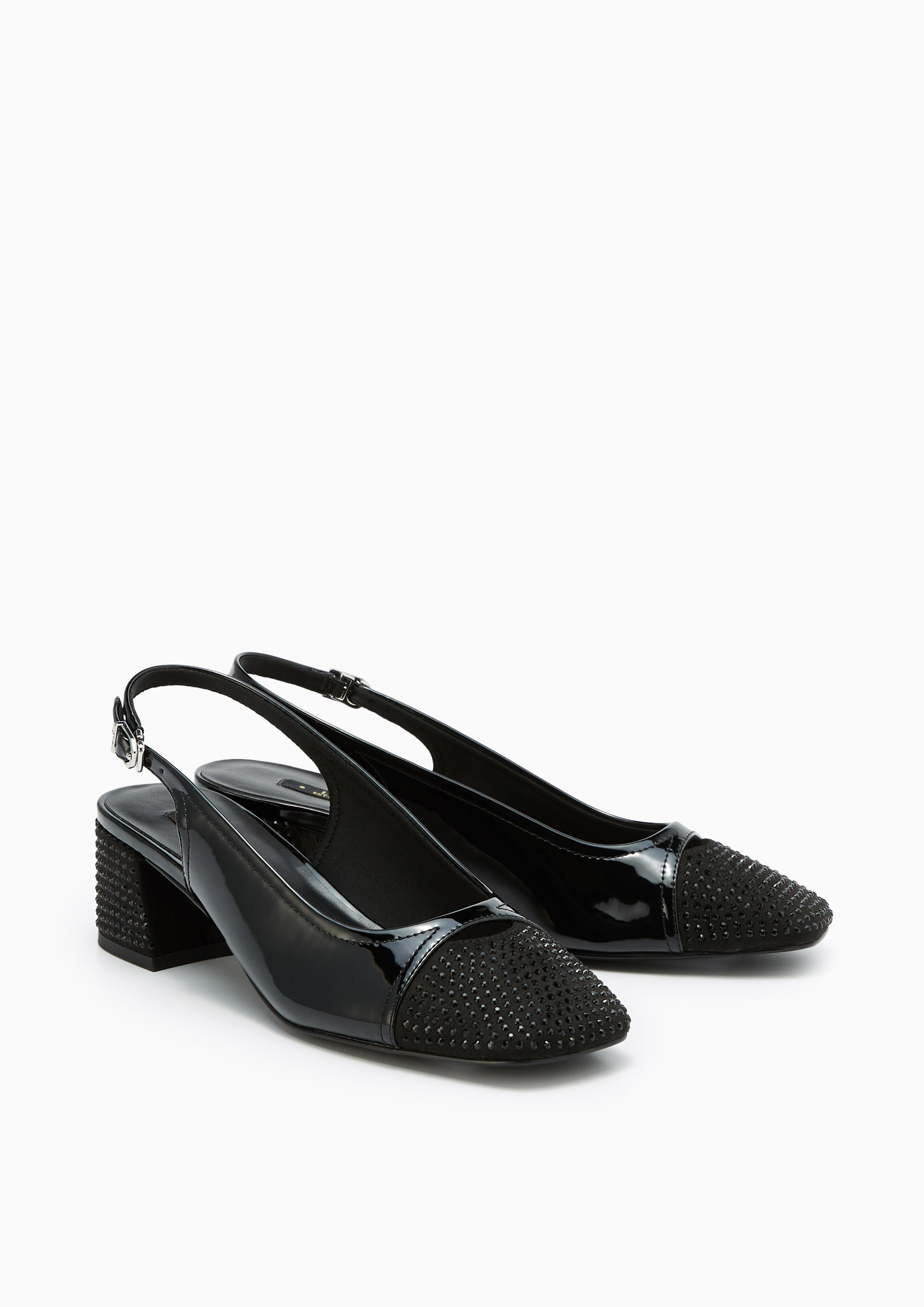 Celes Heel Slingbacks Black